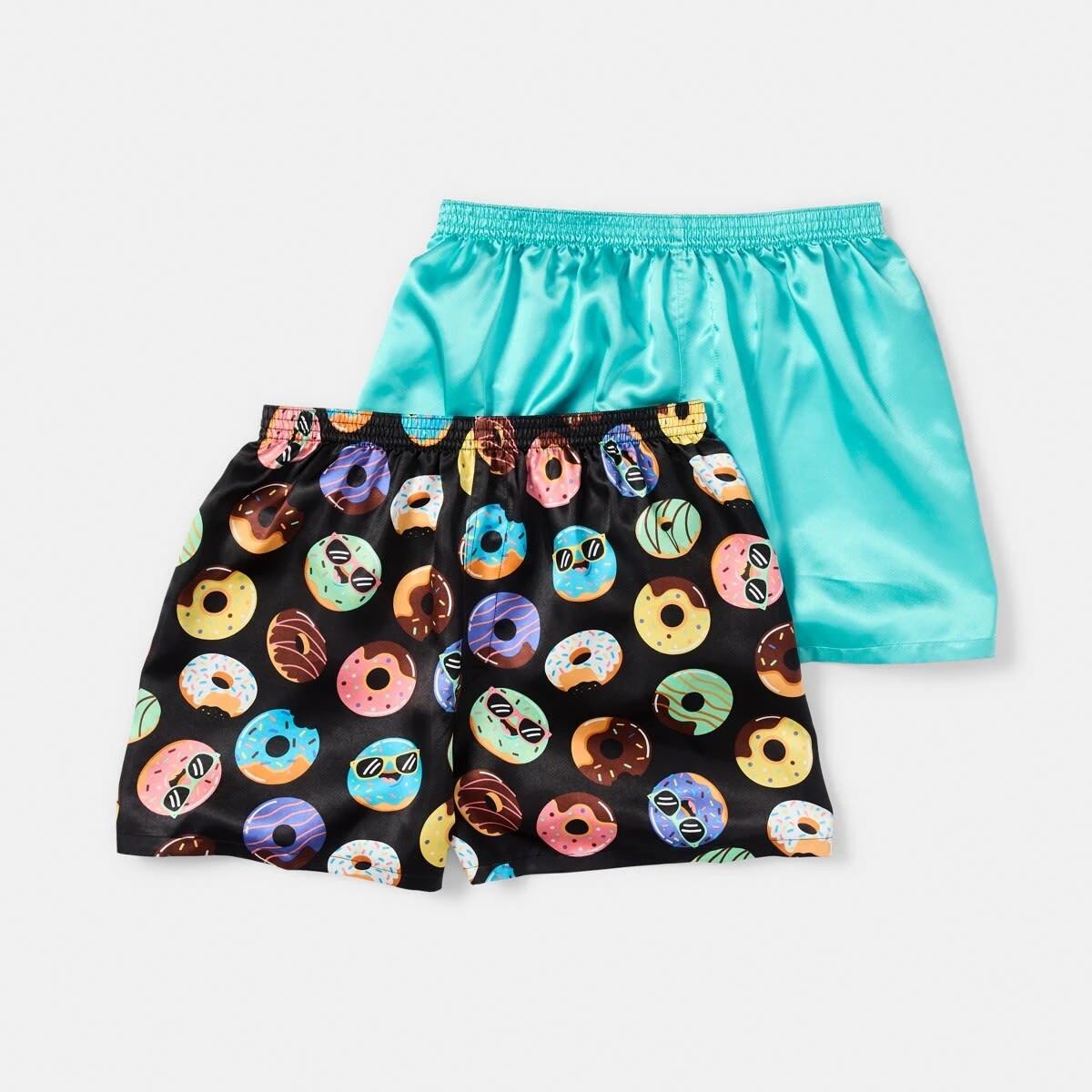 1 2 Pack Satin Boxers FUN DONUTS, 1 of 6