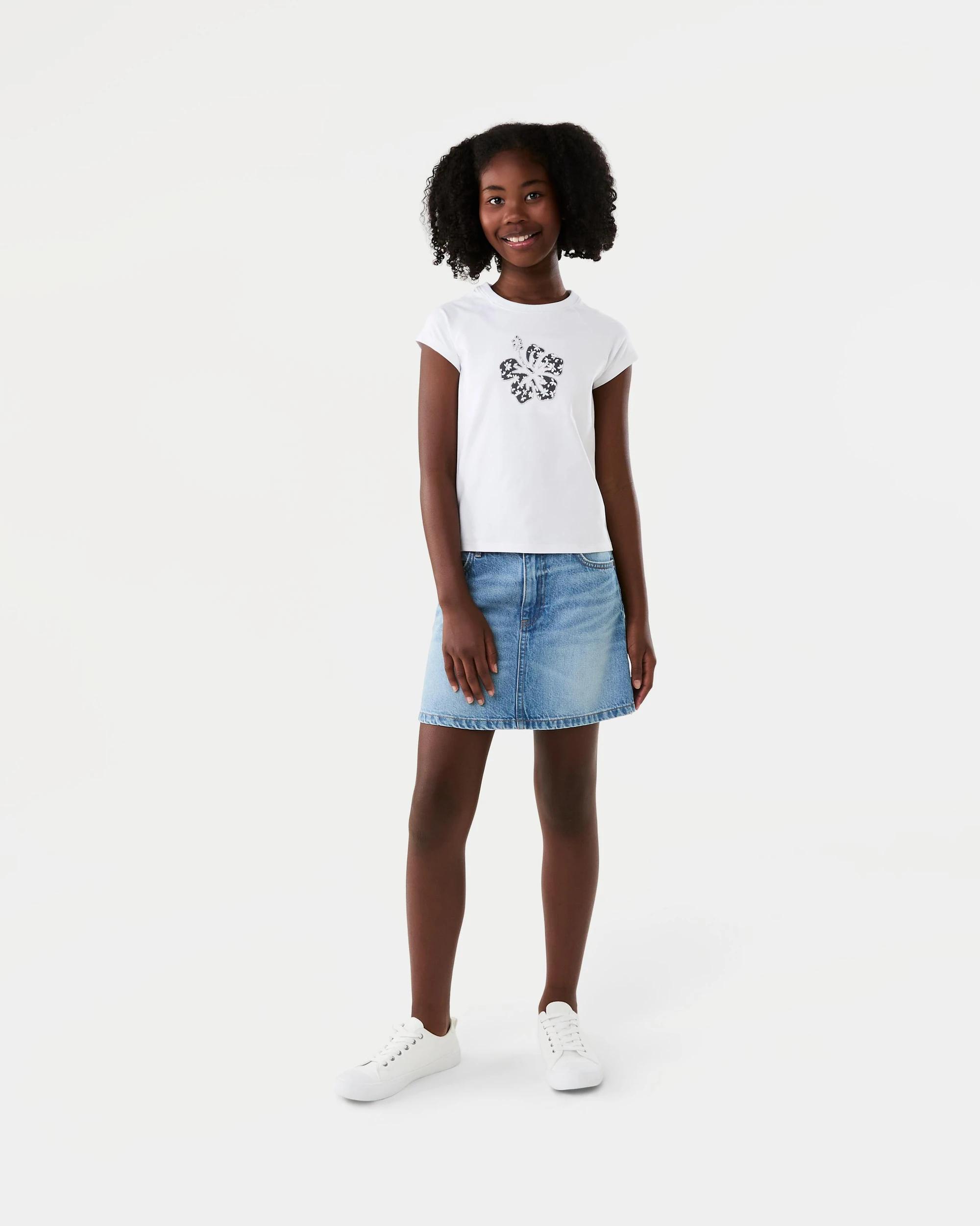 6 Short Raglan Sleeve Patchwork T-shirt Wht Flwr, 6 of 7
