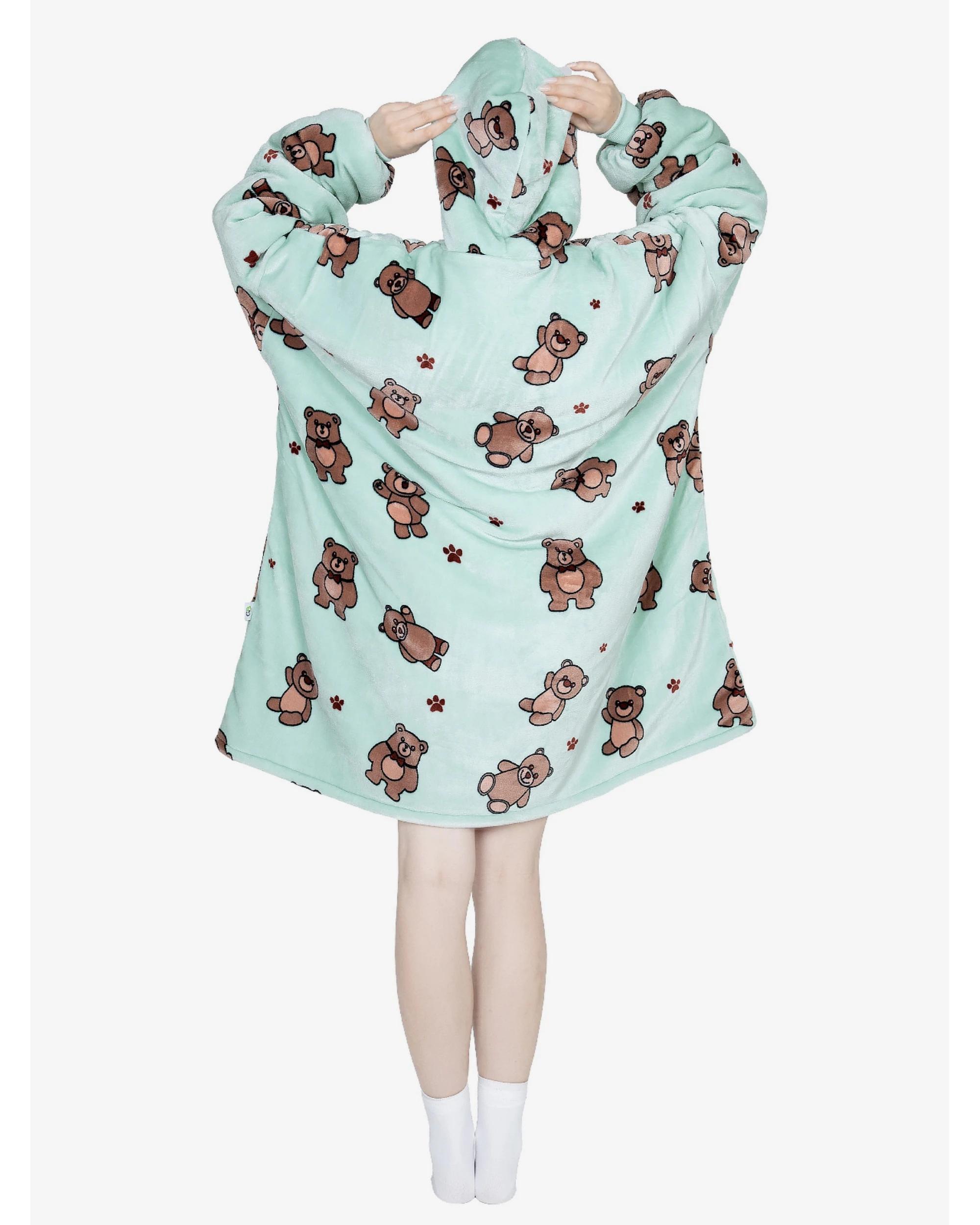 2 Advwin Winter Wearable Blanket Hoodie Adult Pink Point BEAR, 2 of 5