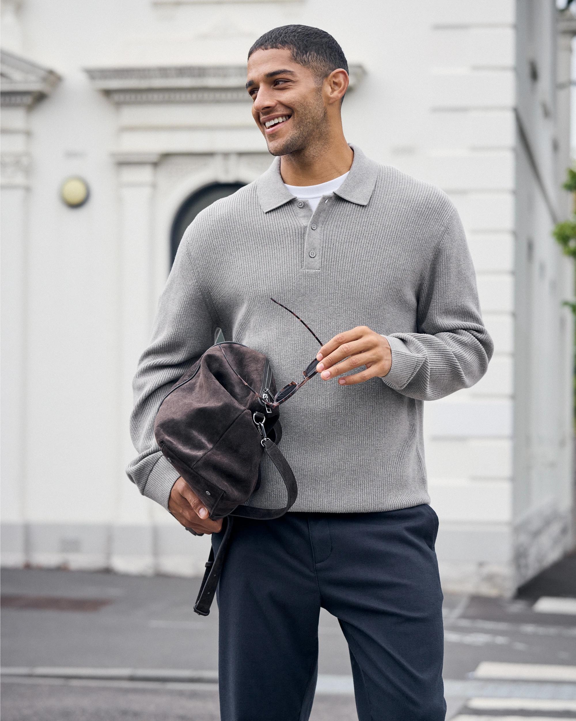 8 Target Man Australian Cotton Lightweight Long Sleeve Polo Neck Knit Jumper ROCK, 8 of 8