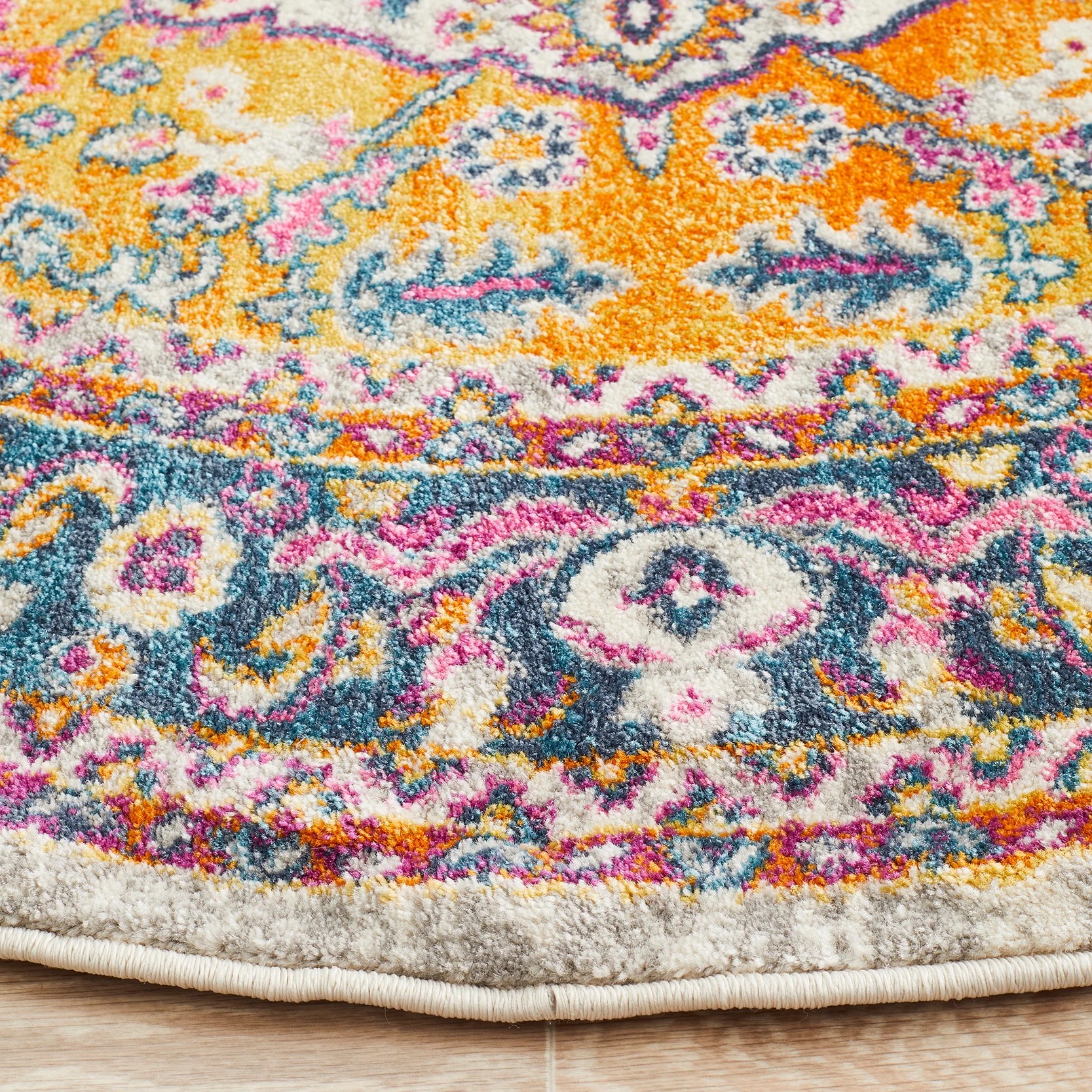 5 Common Ground Rugs Atlas 207 240x240cm - Large Round Rug - Natural, 5 of 7