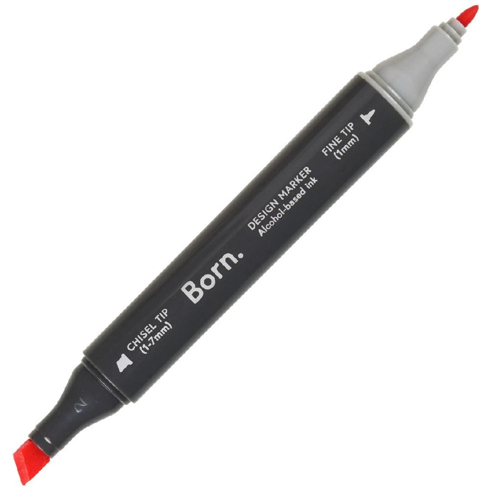 1 Born Professional Dual-Tip Artist Marker Magenta RV789, 1 of 4