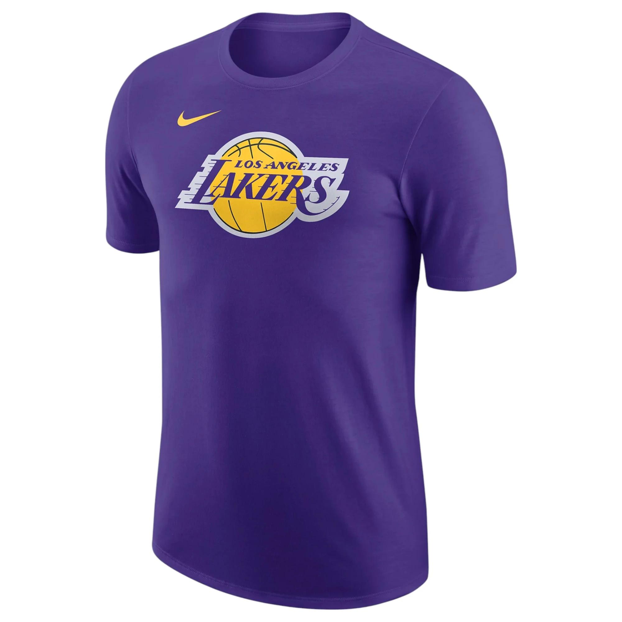 2 Nike Mens Los Angeles Lakers Purple Essential Logo NBA T-Shirt PURPLE, 2 of 2