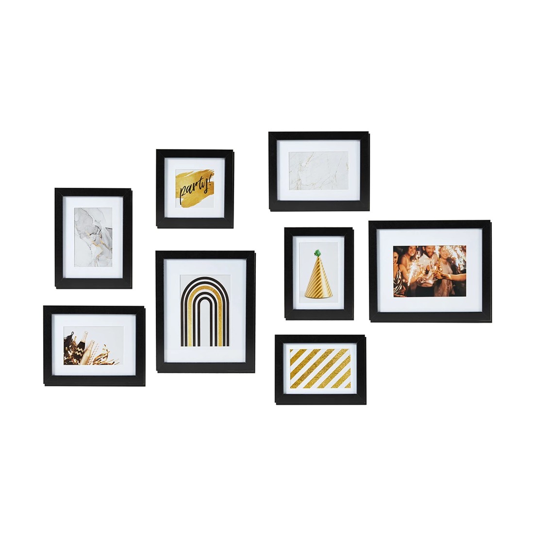 1 8 Piece Wall Photo Frame Set - Black, 1 of 10