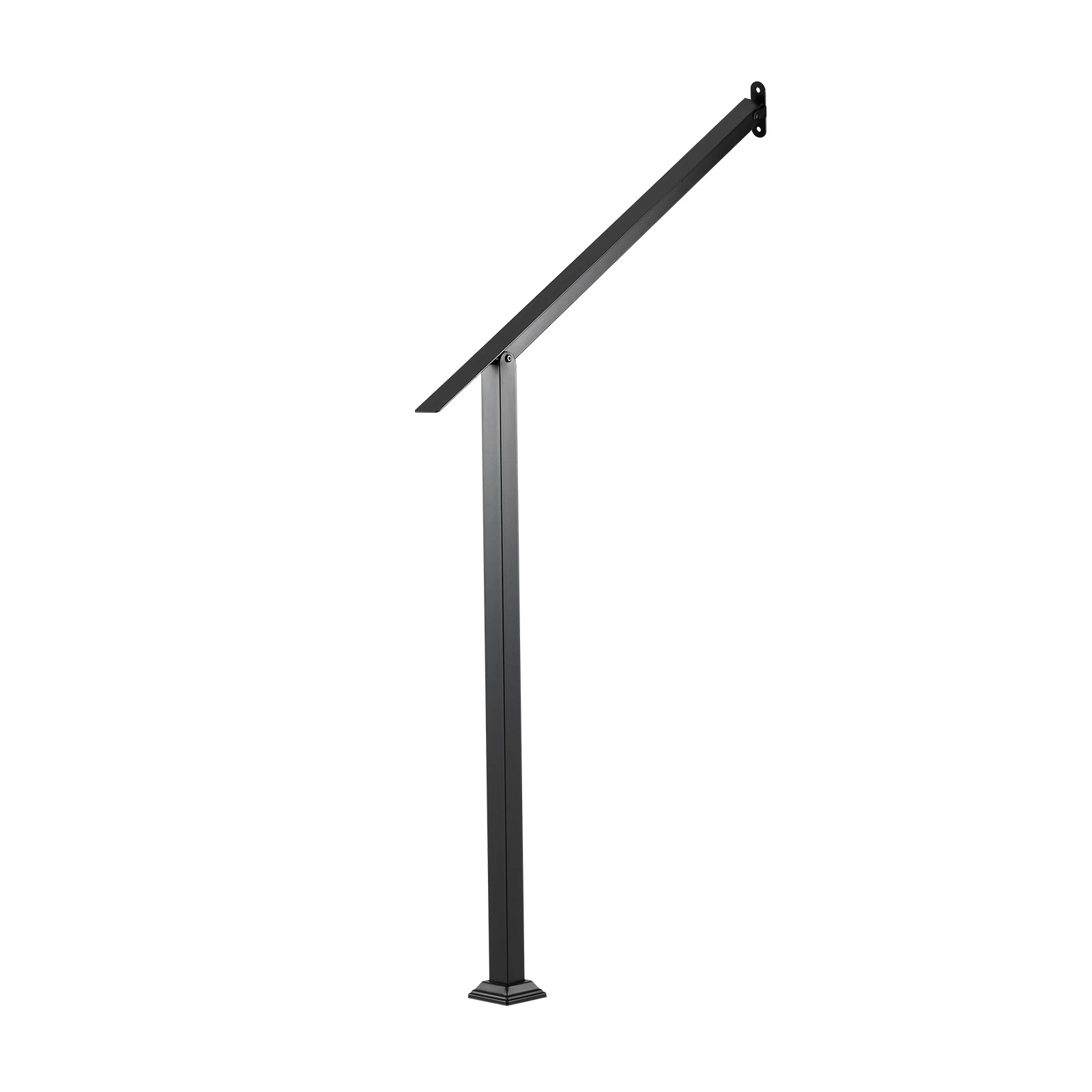 1 Costway 4 Step Galvanized Steel Handrails w/Installation Kit Wall Mount Stair Handrail, 1 of 5