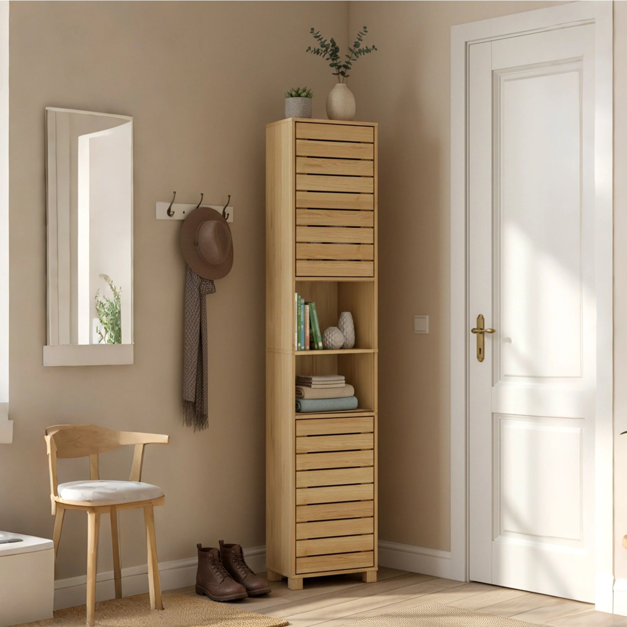 8 Levede Tall Bathroom Cabinet Storage 165cm Tallboy Adjustable Shelf Cupboard, 8 of 9