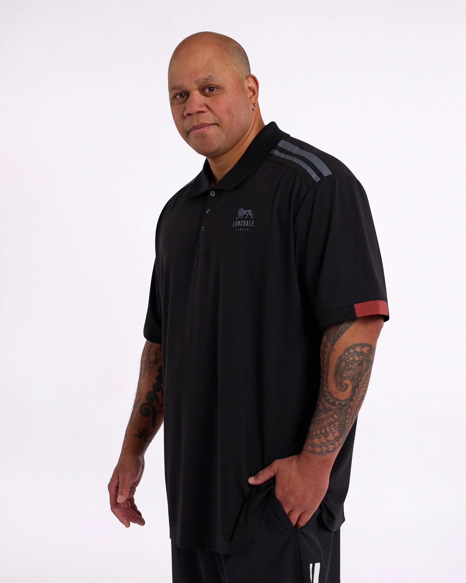 5 Lonsdale London Plus Size Active Polo Top - Lonsdale BLACK, 5 of 5