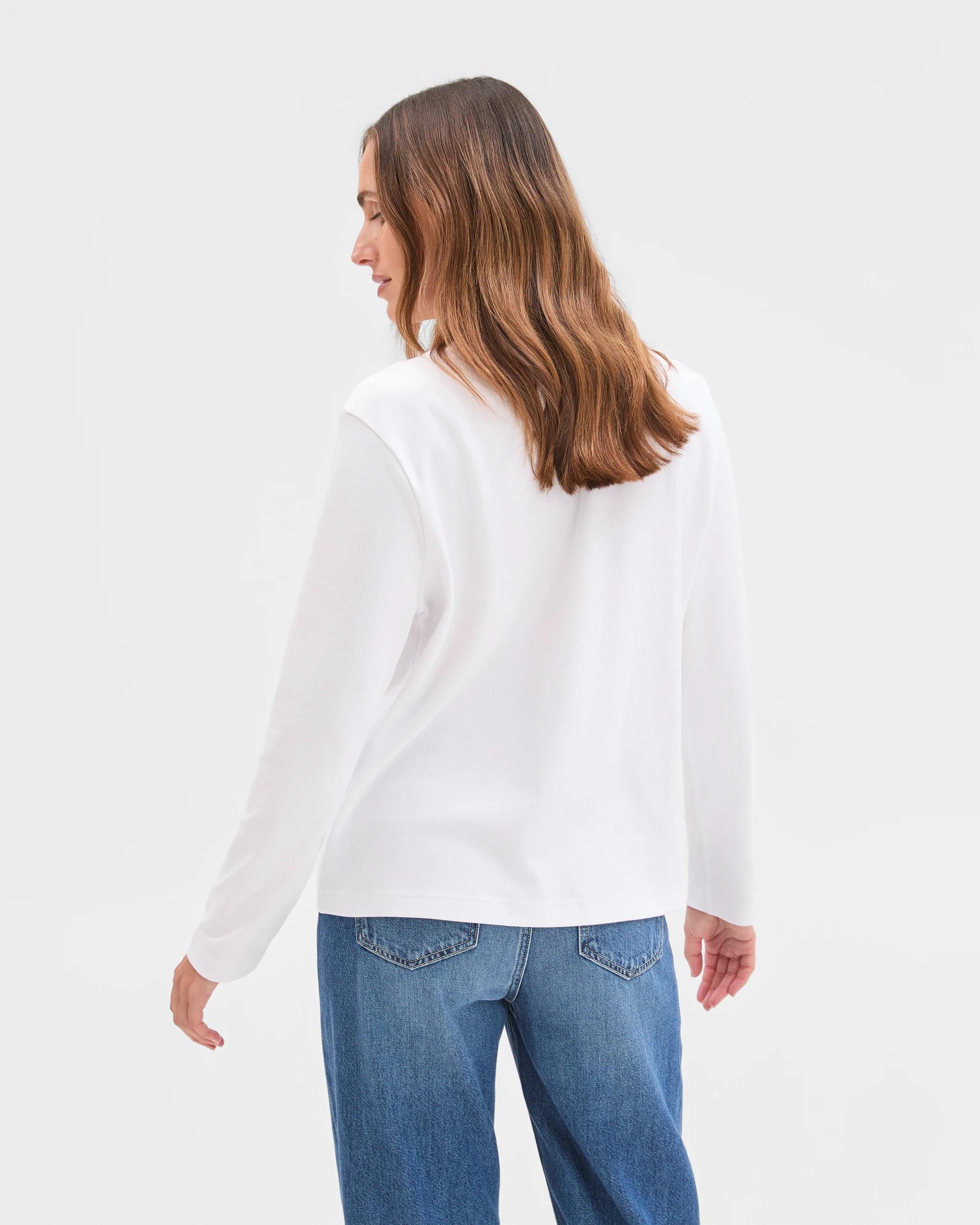 4 Target Woman Australian Cotton Classic Long Sleeve Crew Neck T-Shirt WHITE, 4 of 6