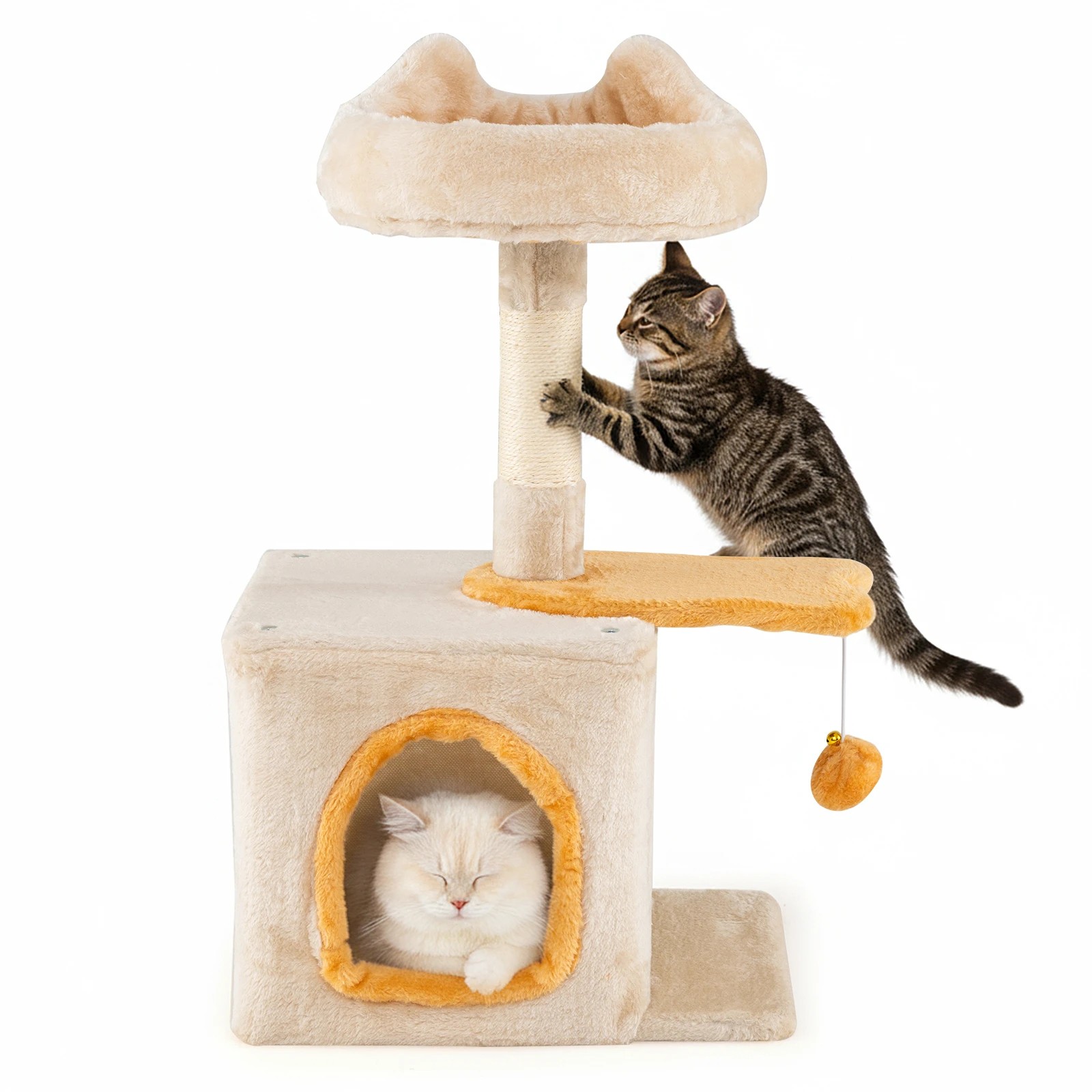 5 Costway Cute Kitty Tower w/Plush Perch Pet Furniture Activity Center, 5 of 5