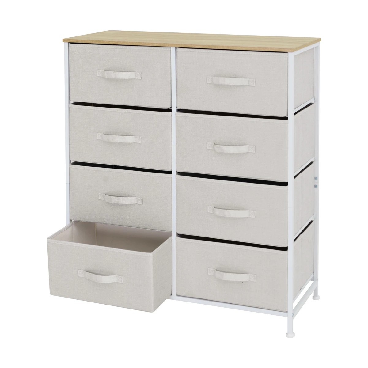 2 Linen Look 8 Drawer Chest - Beige, 2 of 4