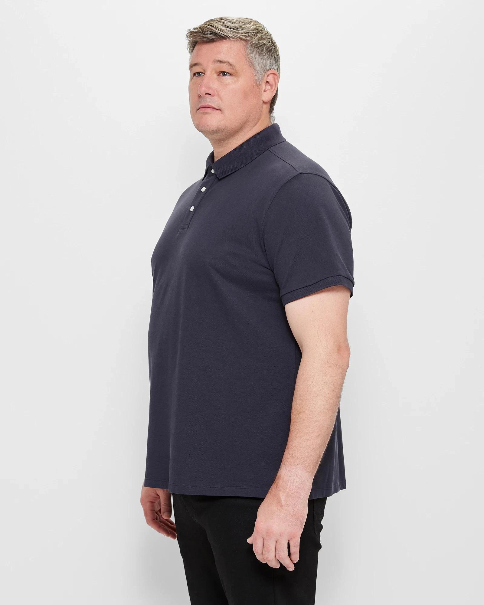 3 Target Man Plus Plus Size Pique Polo Top NAVY BLUE, 3 of 5