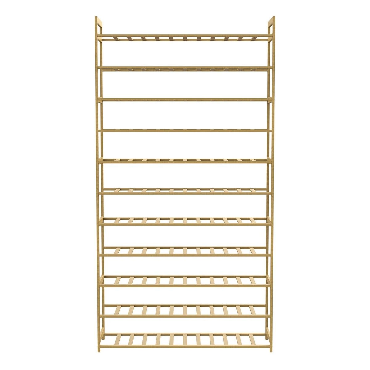 5 AUSWAY Bamboo Shoe Rack Cabinet Storage 11 Tier Shelves Footwear Organiser, 5 of 6