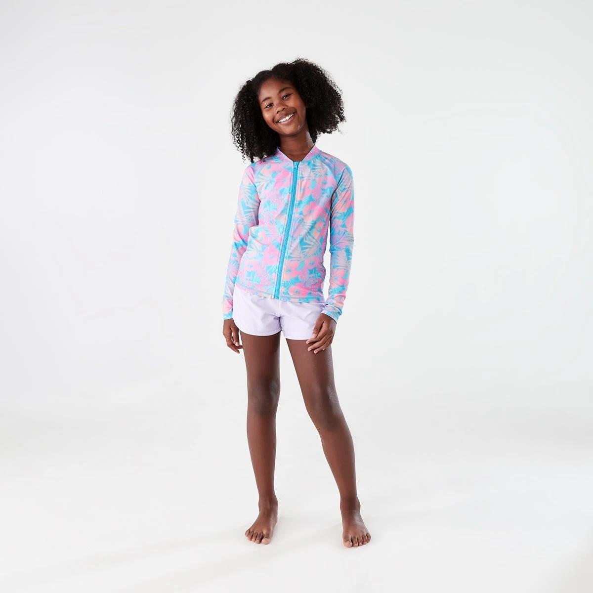 5 Long Sleeve Zip Through Rash Vest OMBRE TROPICAL LUSH MULTI, 5 of 8