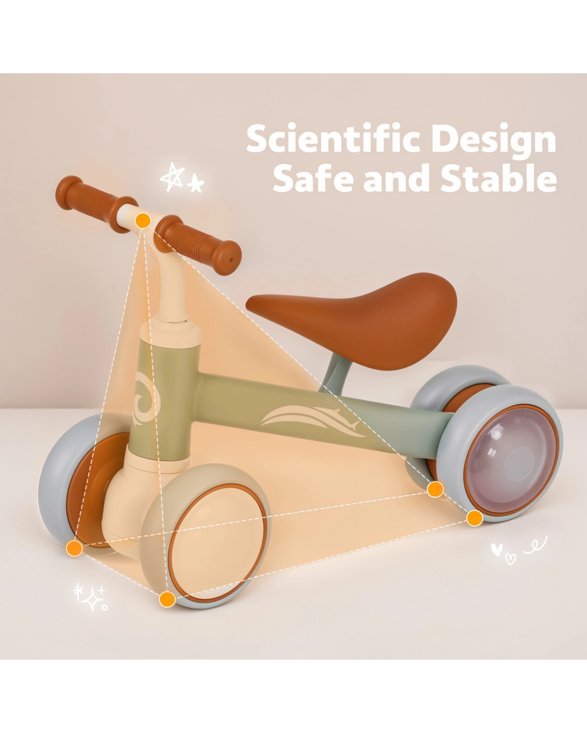 7 Advwin Baby Balance Bike w/Colorful Lighting Wheels Toddler No Pedal Push Bicycle Ride on Toy for 12-36 Month Green, 7 of 10