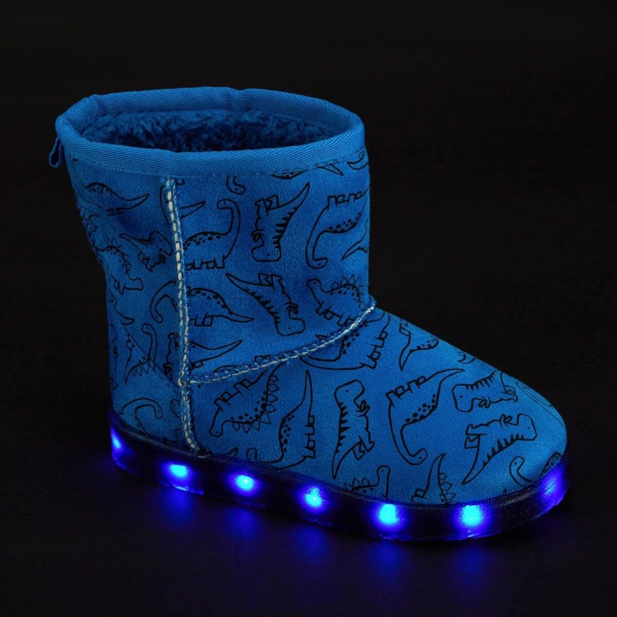 2 Junior Light Up Slipper Boots Dino Blue, 2 of 6