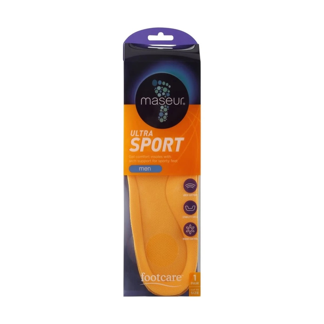 2 Footcare Ultra Sport Insoles - Yellow, 2 of 4