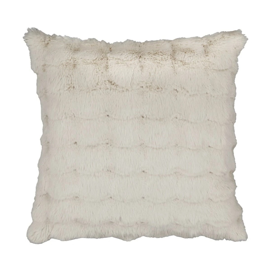 1 60cm Wave Faux Fur Cushion - Taupe, 1 of 4