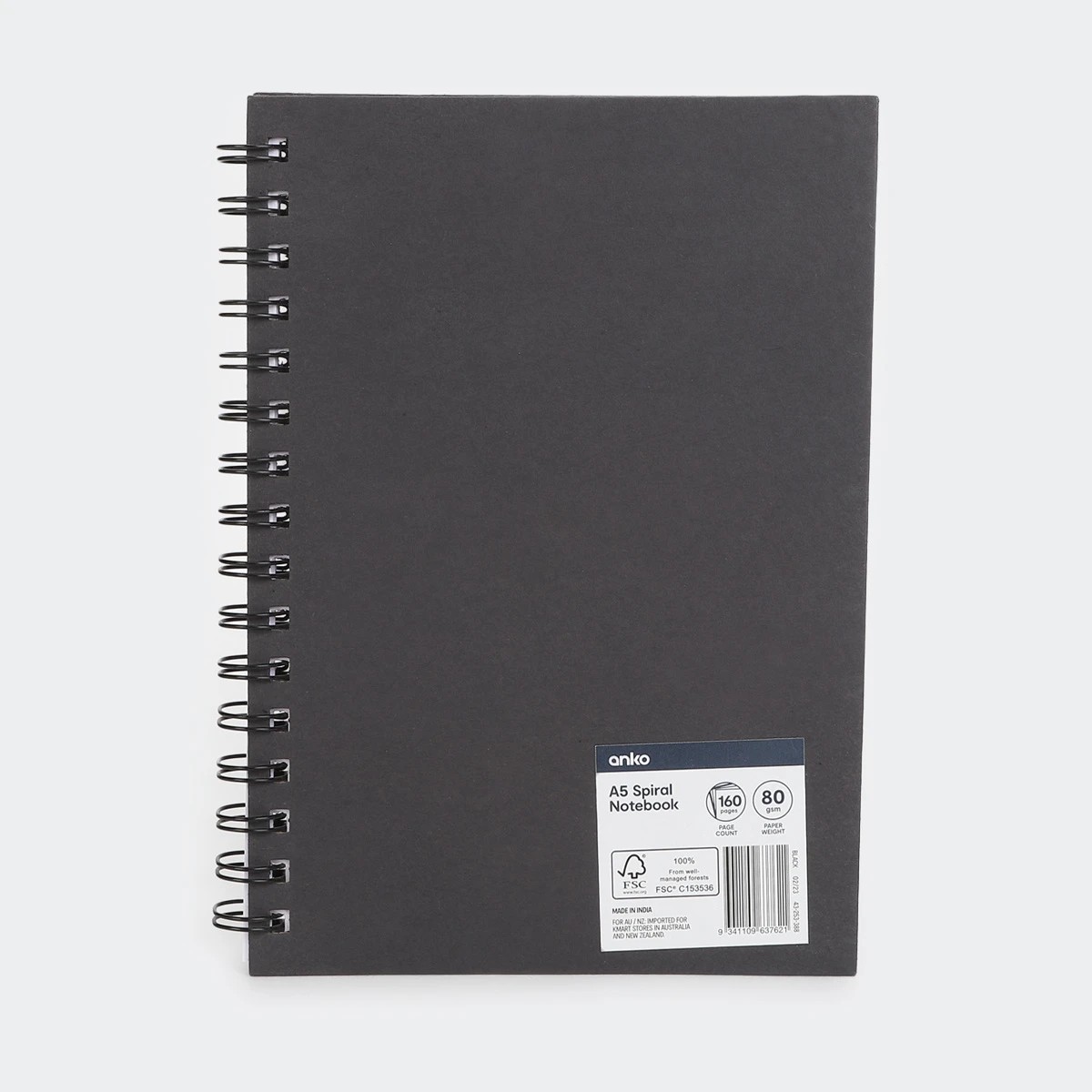 5 A5 Spiral Notebook - Black, 5 of 5