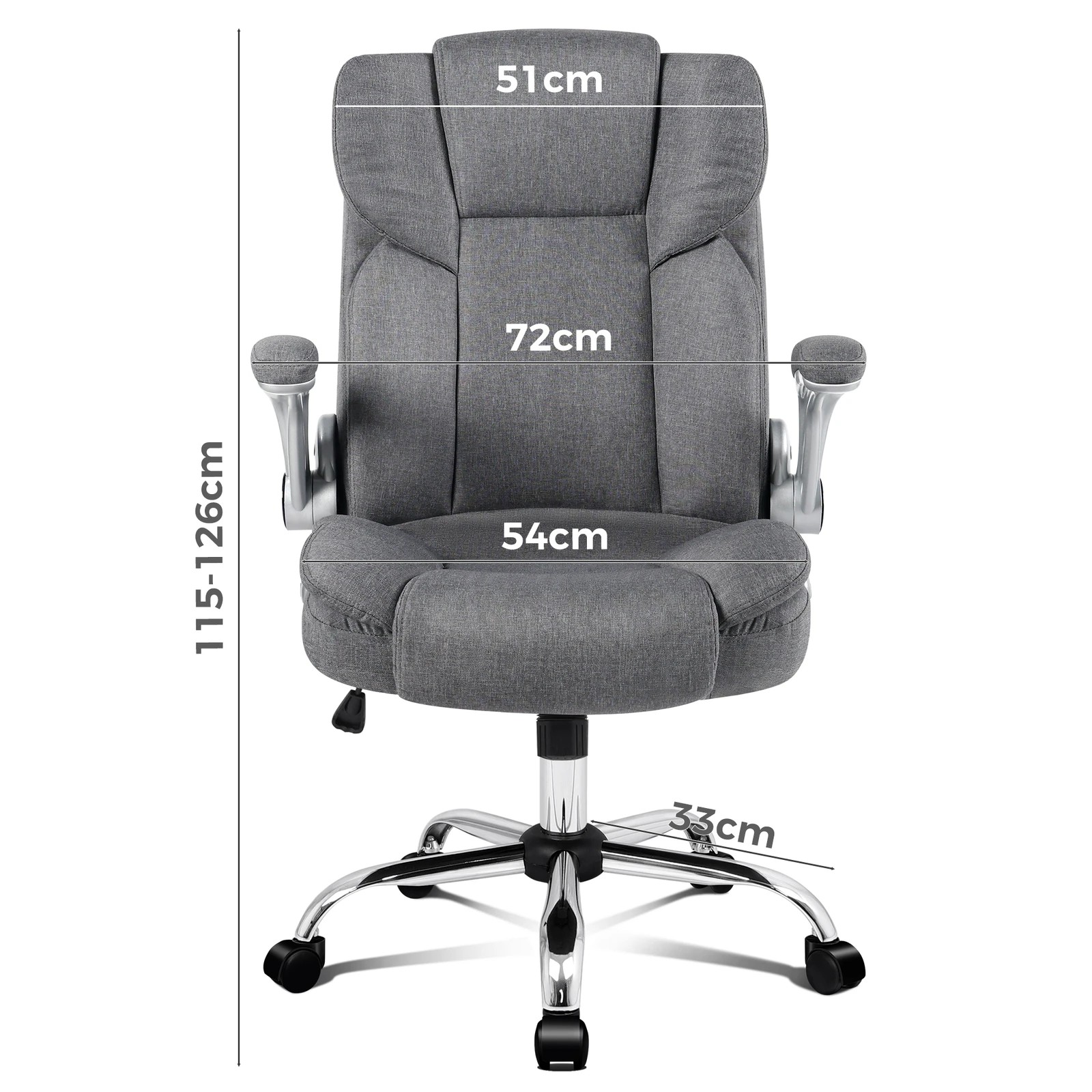 7 Alfordson Office Chair Executive Computer Gaming Racer Fabric Work Seat - Grey, 7 of 10