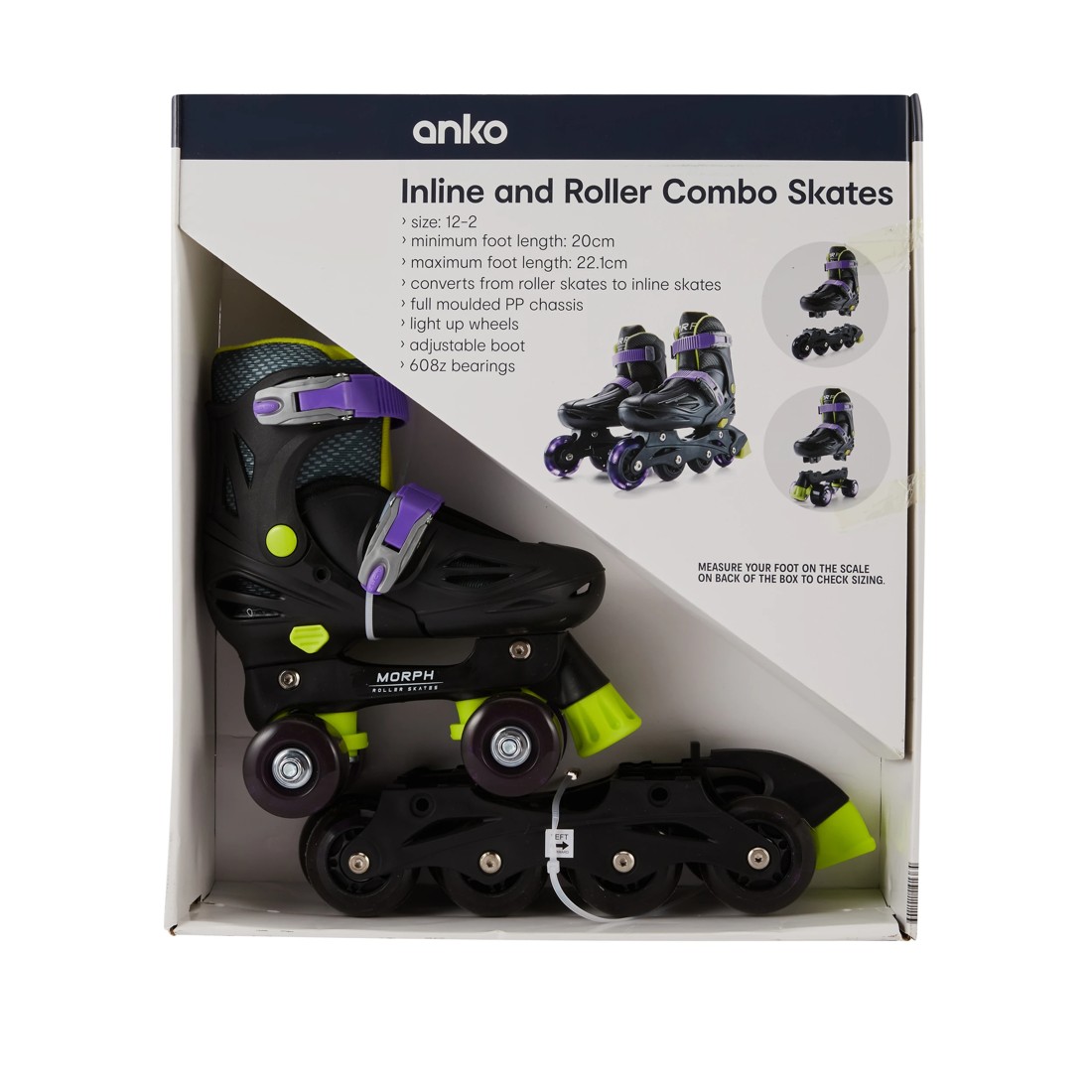 9 Inline and Roller Combo Skates - Black, Size 12 to 2, 9 of 10