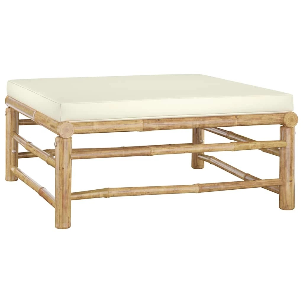 7 Vidaxl 5 Piece Garden Lounge Set With Cushions Bamboo - White, 7 of 10