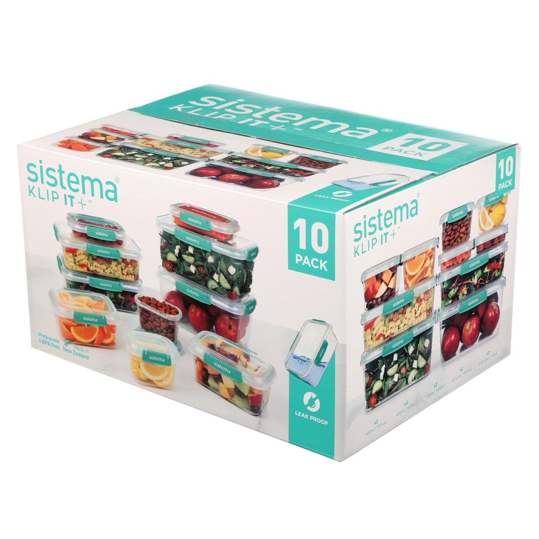 1 10 Pack Sistema Klip It Food Storage Container Set, 1 of 6