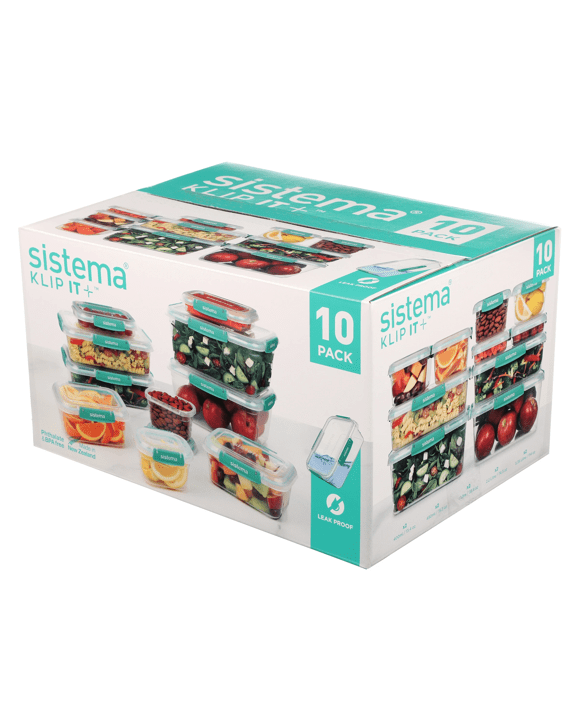 10 Pack Sistema Klip It Food Storage Container Set