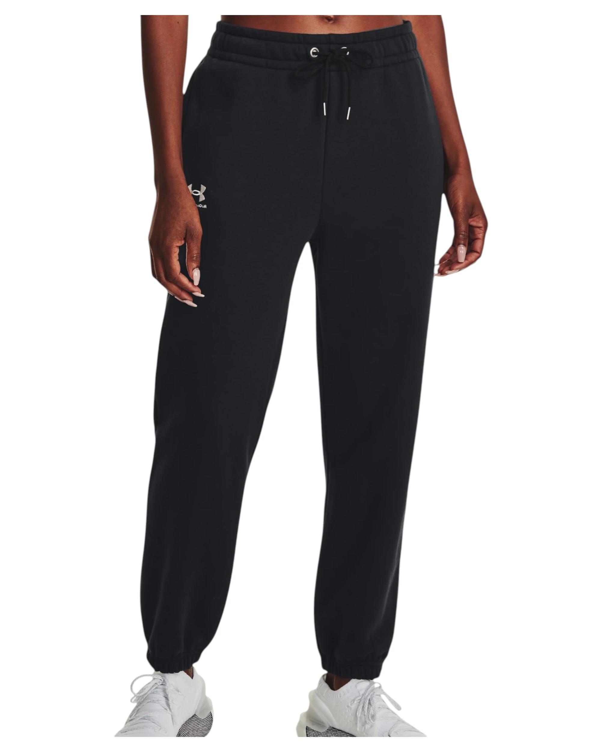 3 Under Armour Womens Icon Essential Fleece Joggers Black/ White Trackies BLACK, 3 of 6