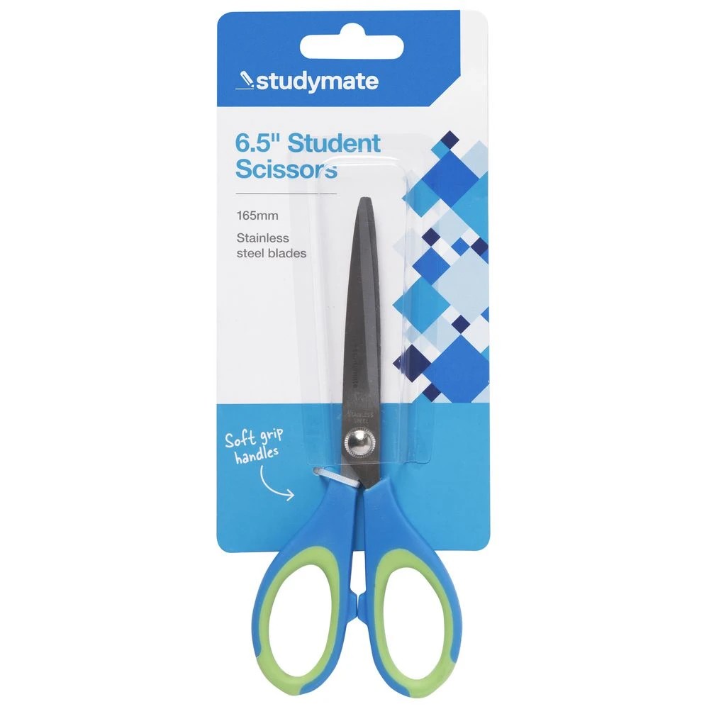 3 Studymate Soft Grip Student Scissors 6.5"/165mm, 3 of 3