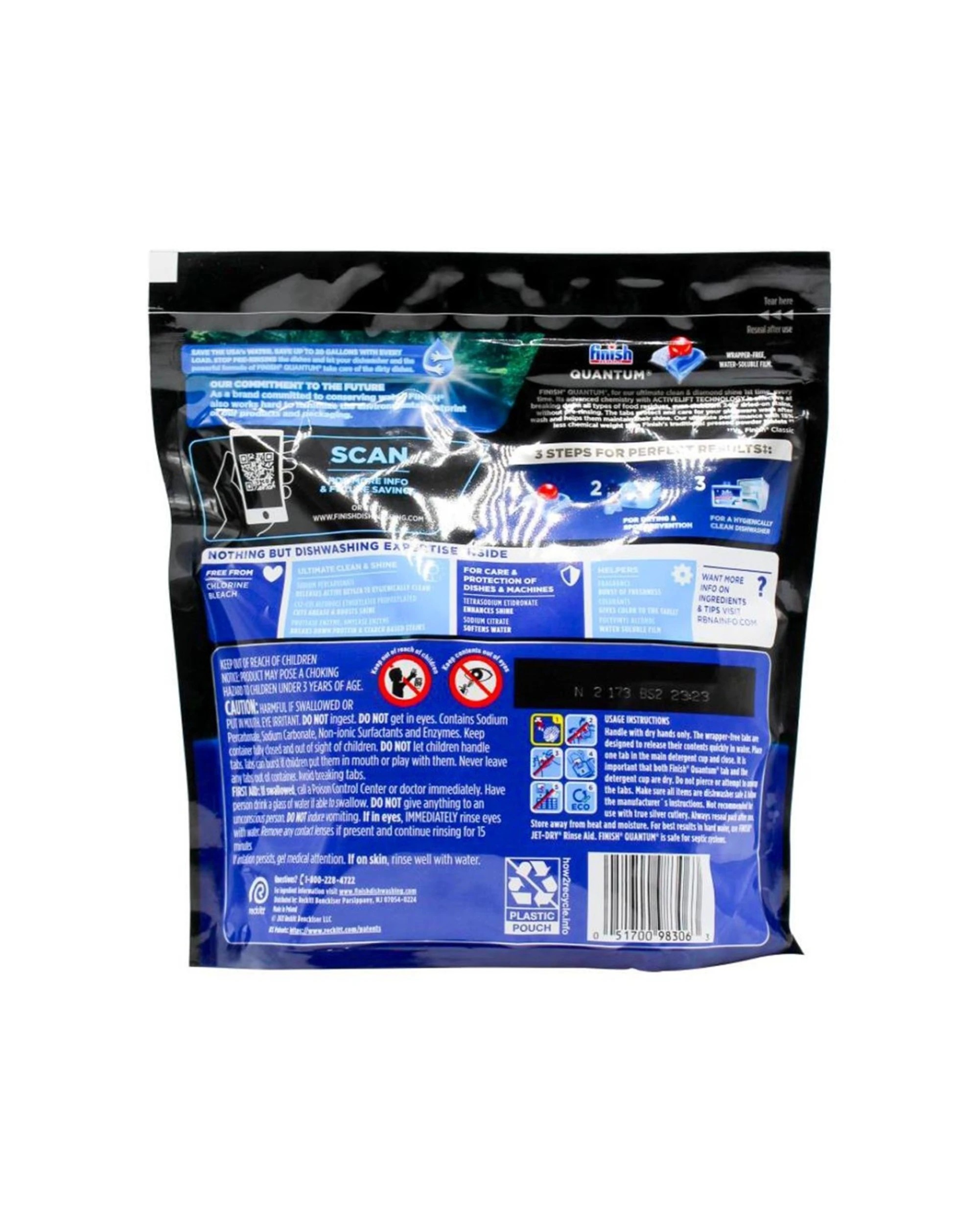 3 Finish 36pc Finish Quantum Dishwasher Tablets Powerball PreMeasured Fresh Scent - Black, 3 of 3