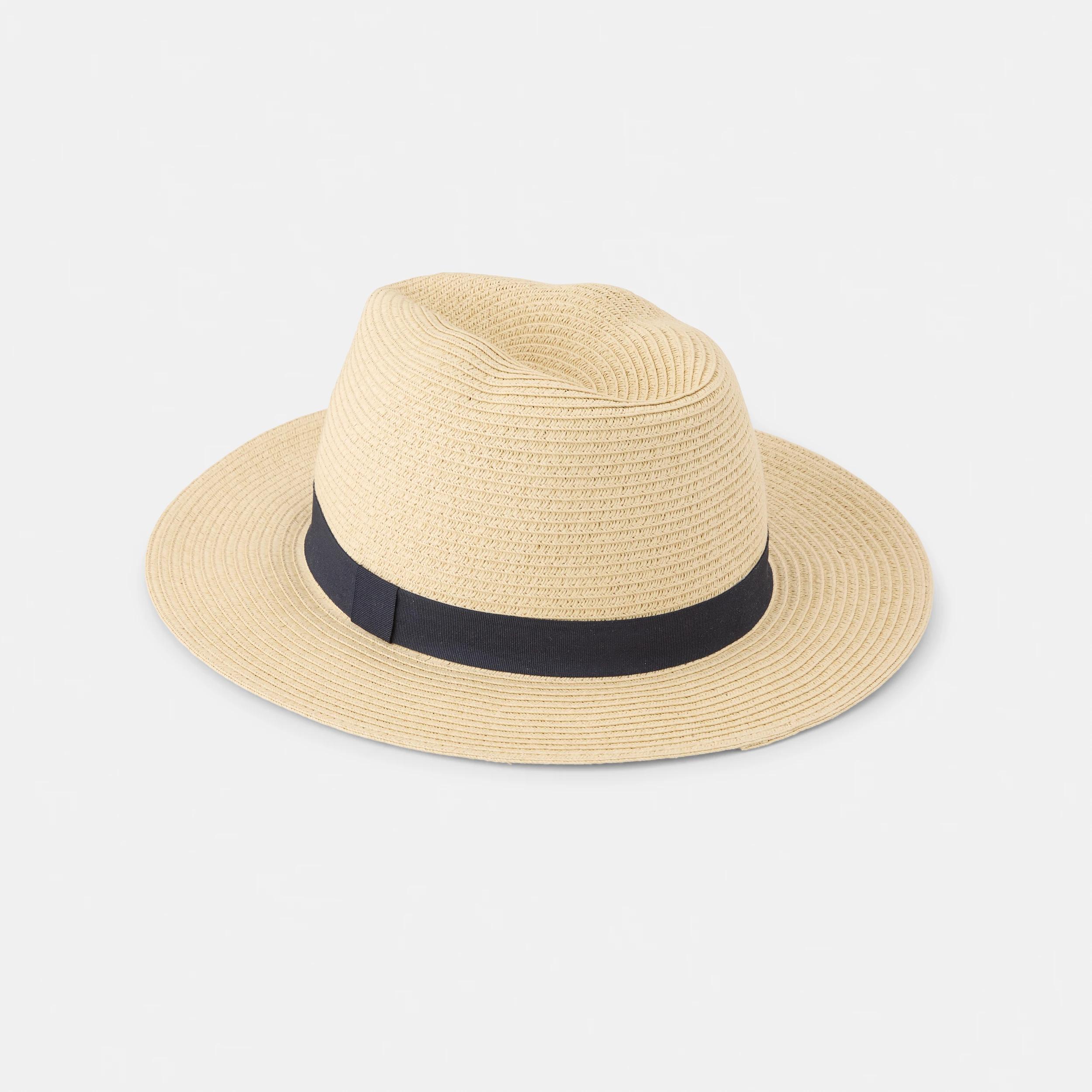 2 Paper Fedora Hat Nat Beige, 2 of 3