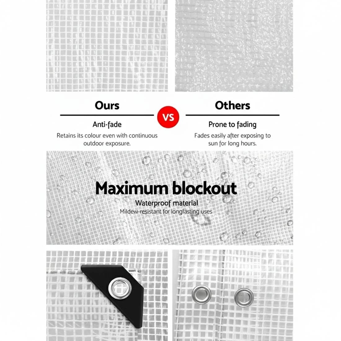 5 Instahut Tarp Tarpaulin 6x9m Canvas Heavy Duty Camping Cover Clear - Clear - Clear - Clear, 5 of 7