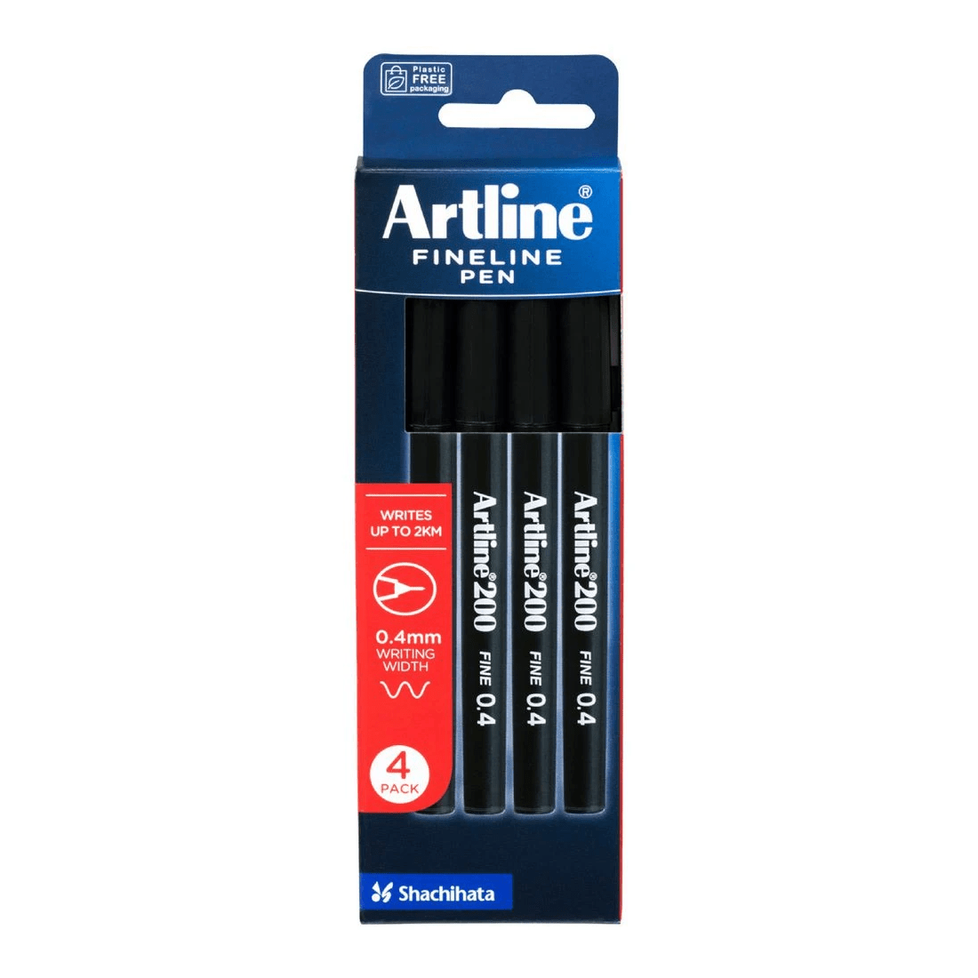 1 Artline 200 Fineliners Black 4 Pack, 1 of 7