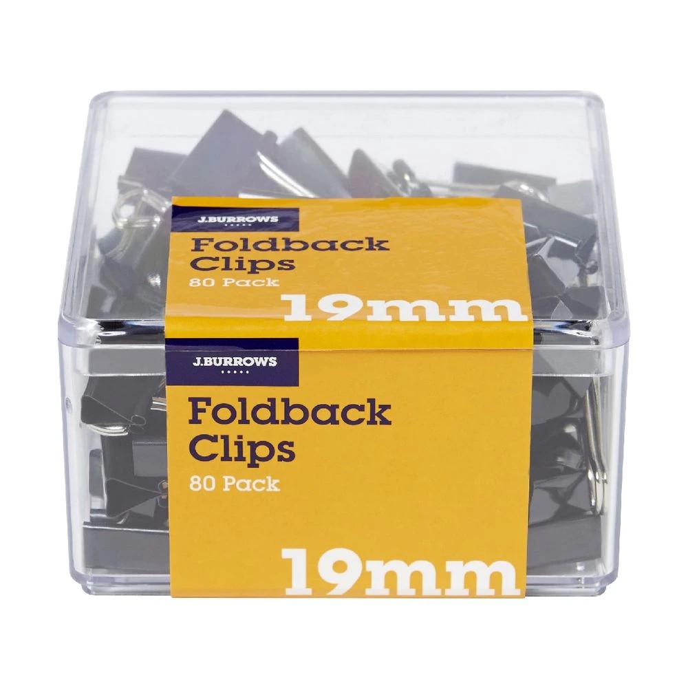 3 J.Burrows 19mm Foldback Clips 80 Pack, 3 of 3