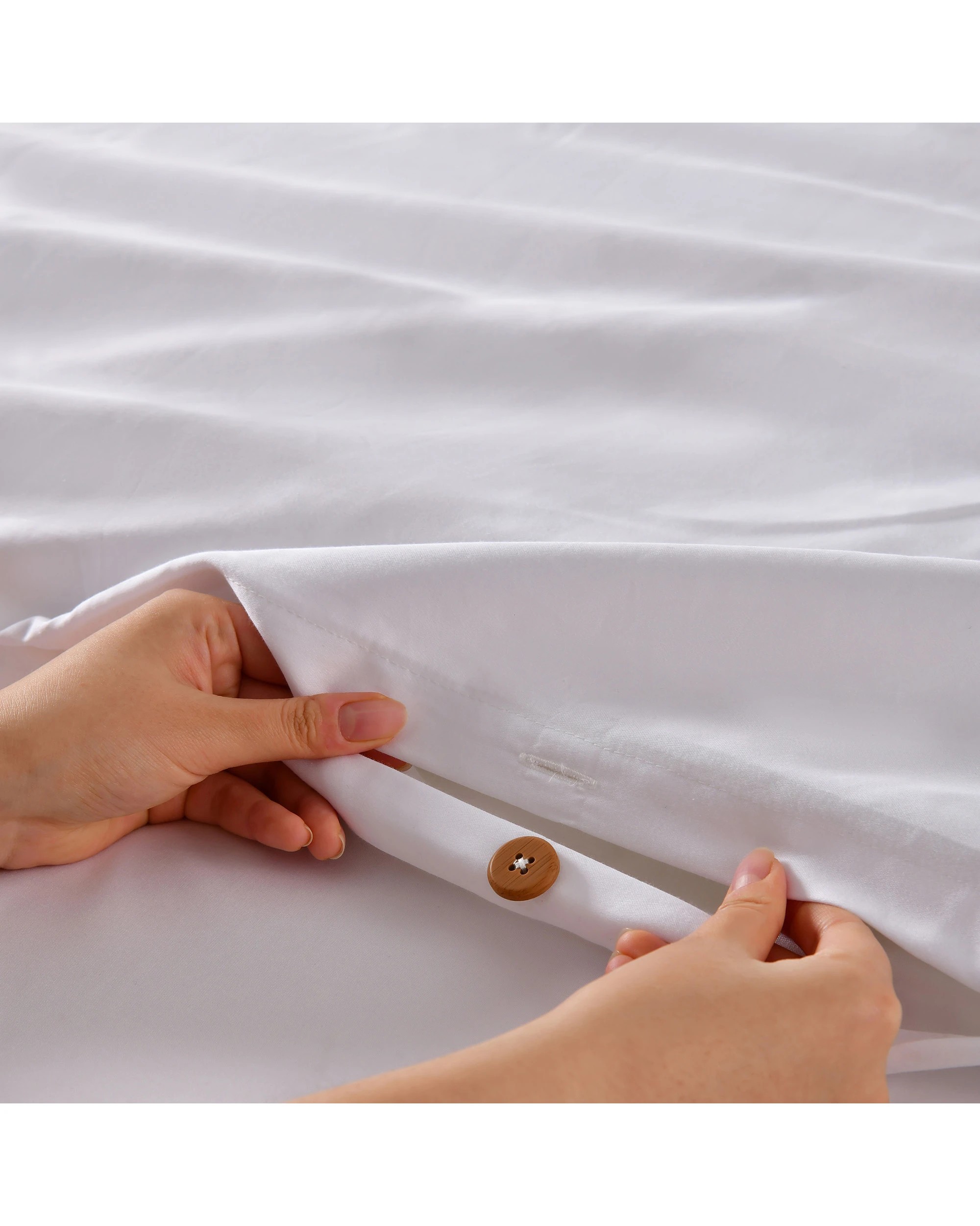 3 Dreamaker 1500TC Cotton Rich Sateen Quilt Cover Set - King Single Bed - White, 3 of 6