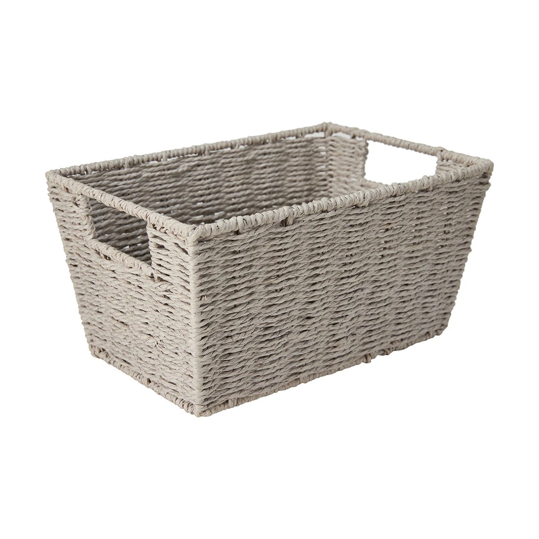 1 Rectangle Tapered Paper Rope Basket - Grey, 1 of 8