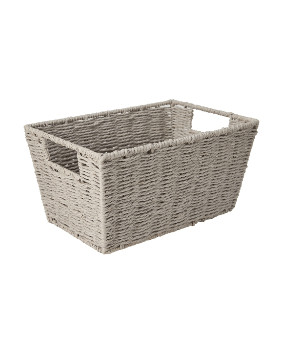 Rectangle Tapered Paper Rope Basket - Grey