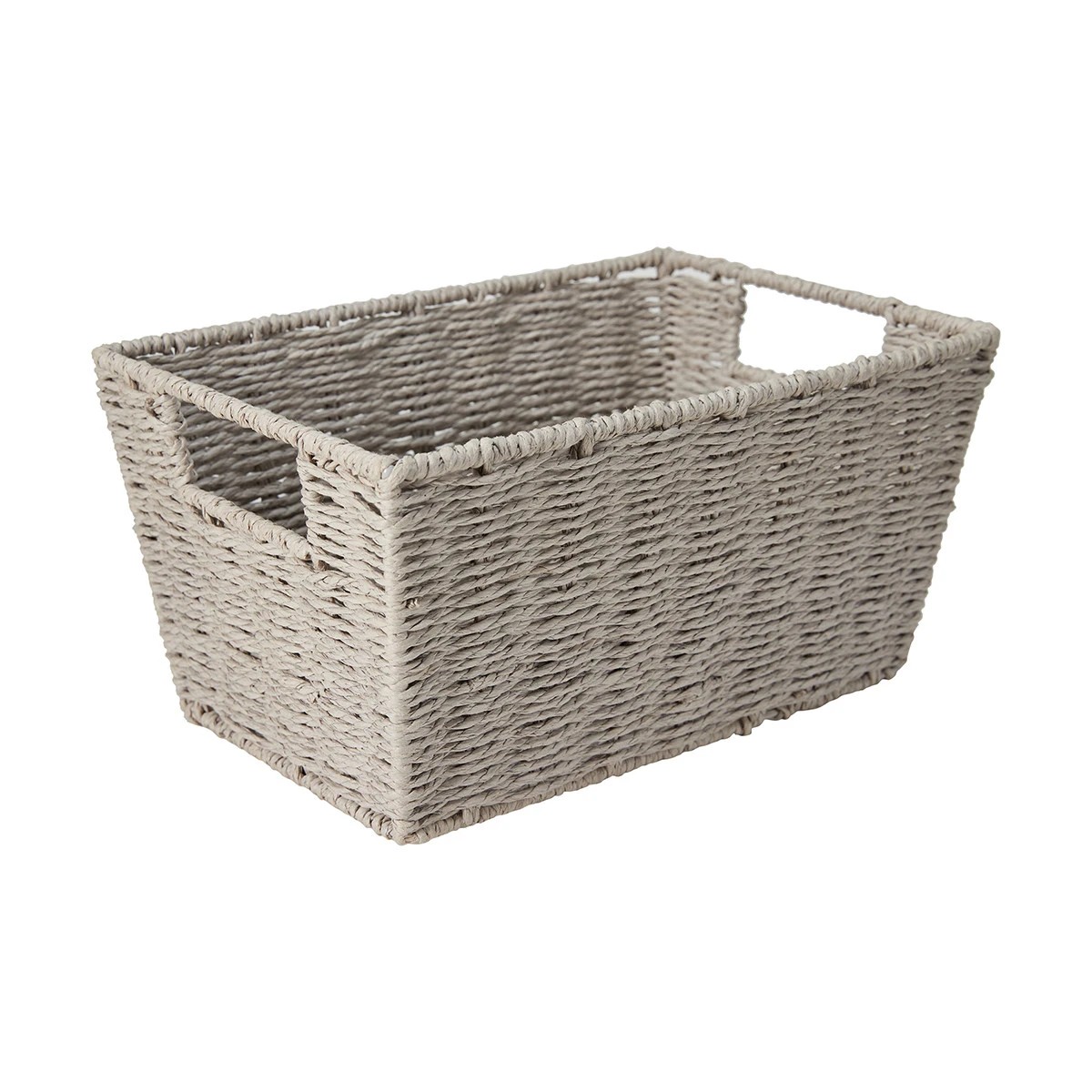 1 Rectangle Tapered Paper Rope Basket - Grey, 1 of 8