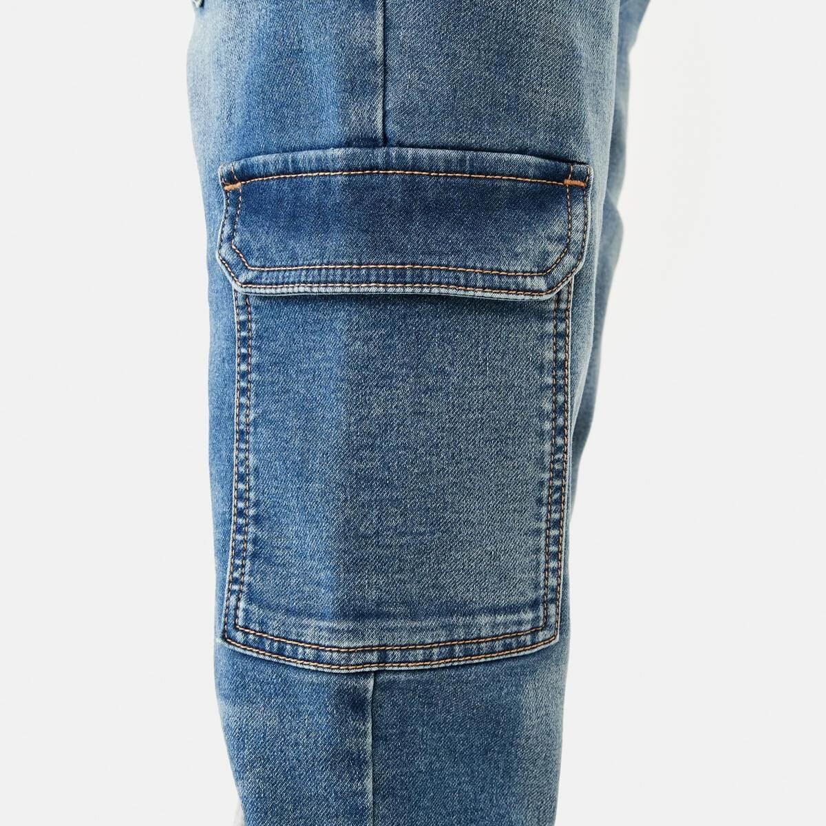 5 Denim Cargo Joggers Mid Wash, 5 of 9
