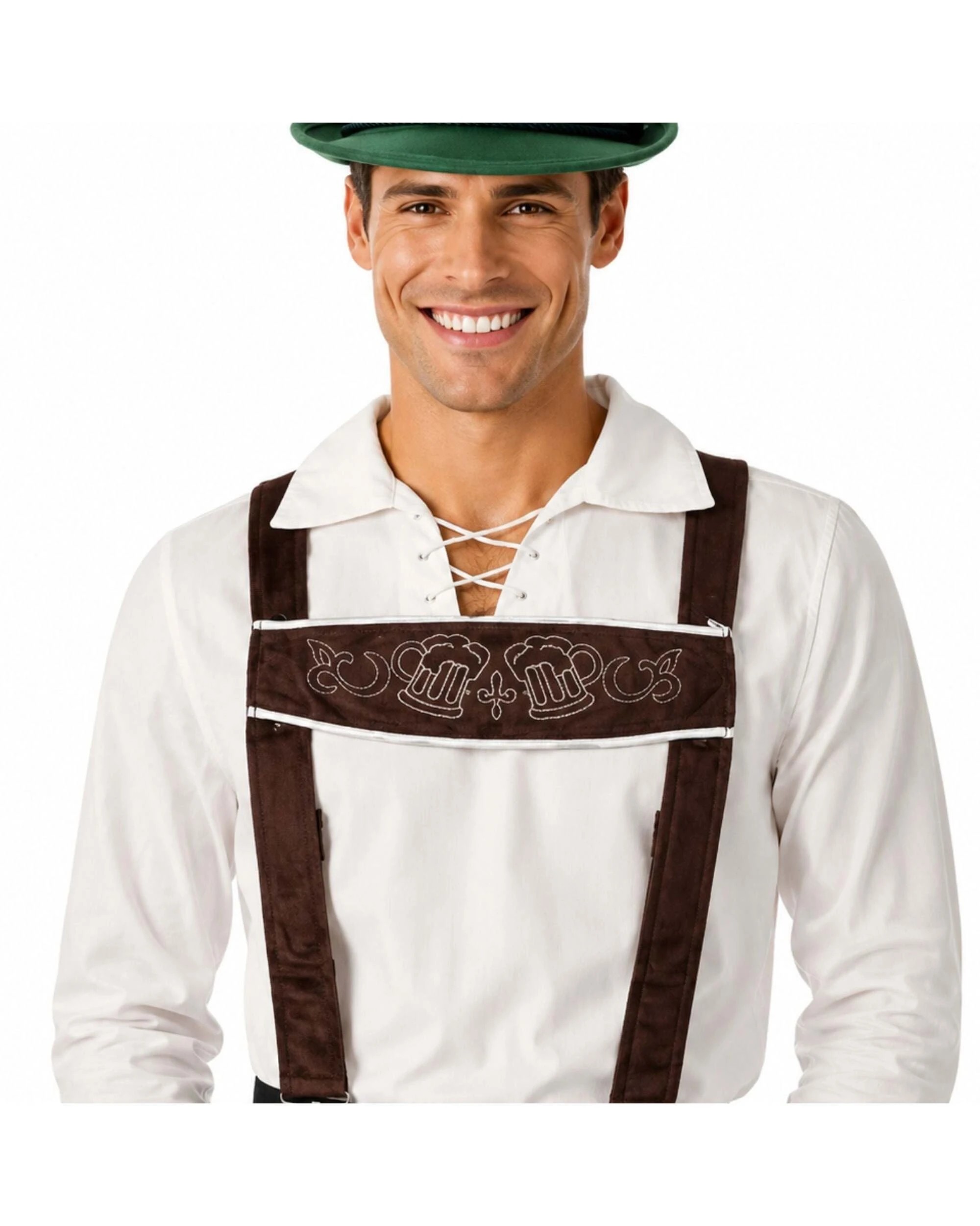 2 Tomfoolery Lederhosen Suspenders Dark - One Size - Brown, 2 of 3