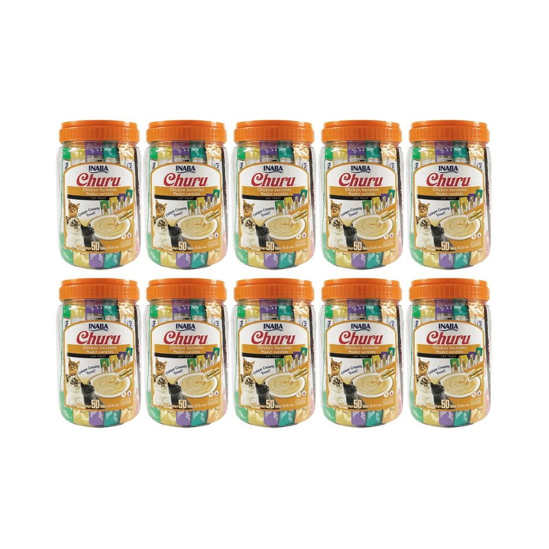 1 10 x Inaba Churu Puree Chicken Varieties Cat Food Topper 50 x 14g, 1 of 2