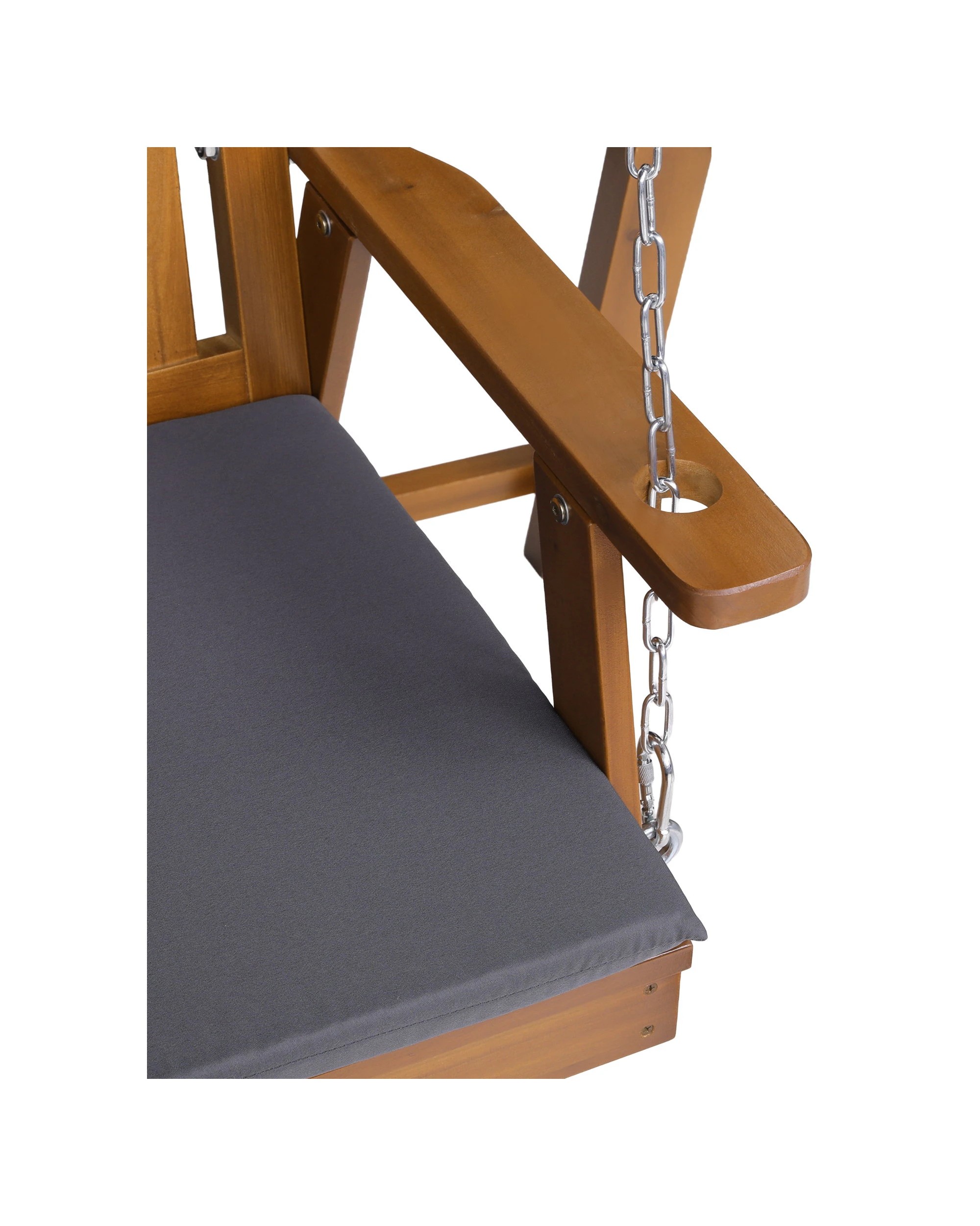 8 Gardeon Outdoor Wooden Swing Chair Garden Bench Canopy Cushion 2 Seater Teak - Multi, 8 of 8