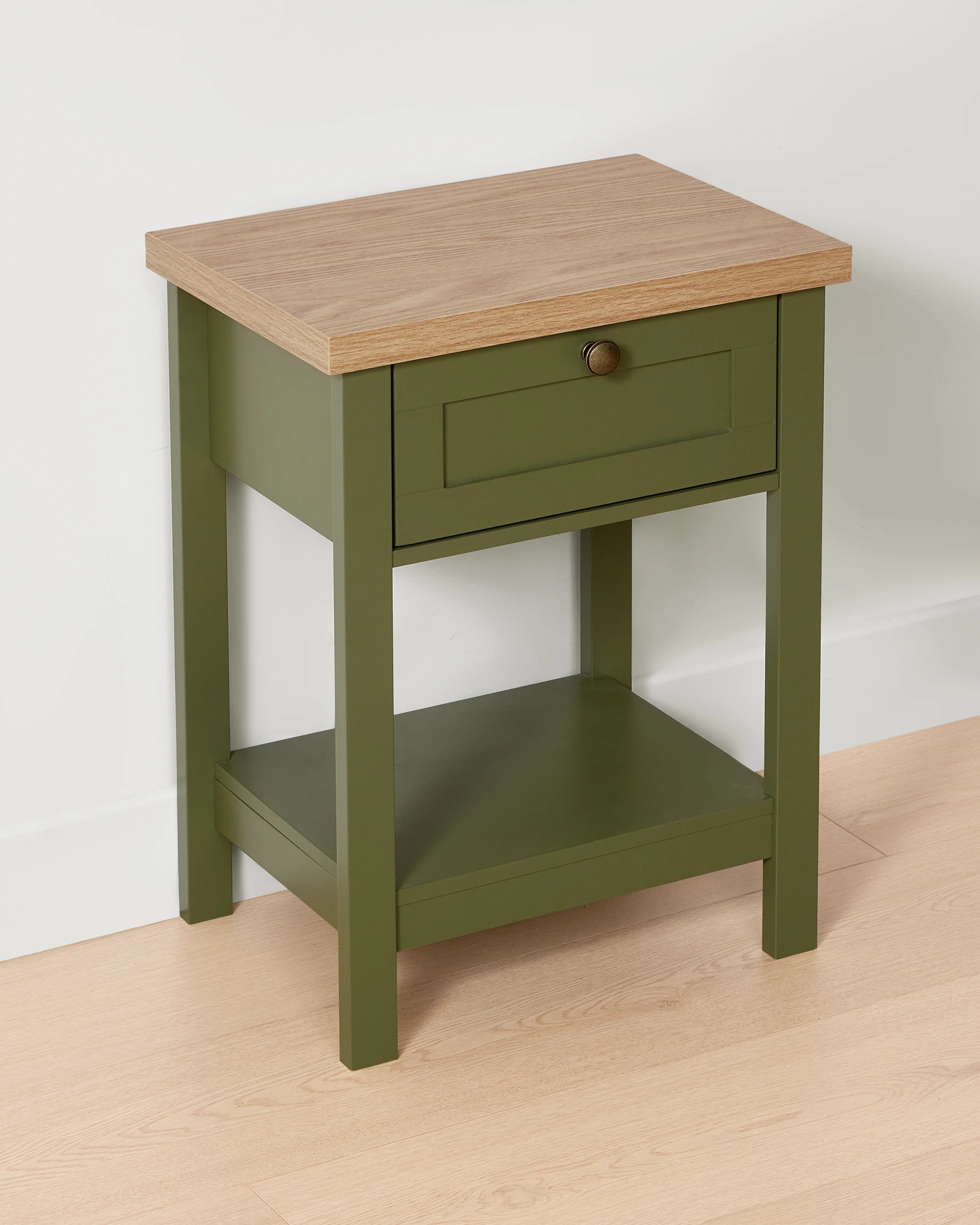 3 Oliver Bedside Table - Olive Green, 3 of 9