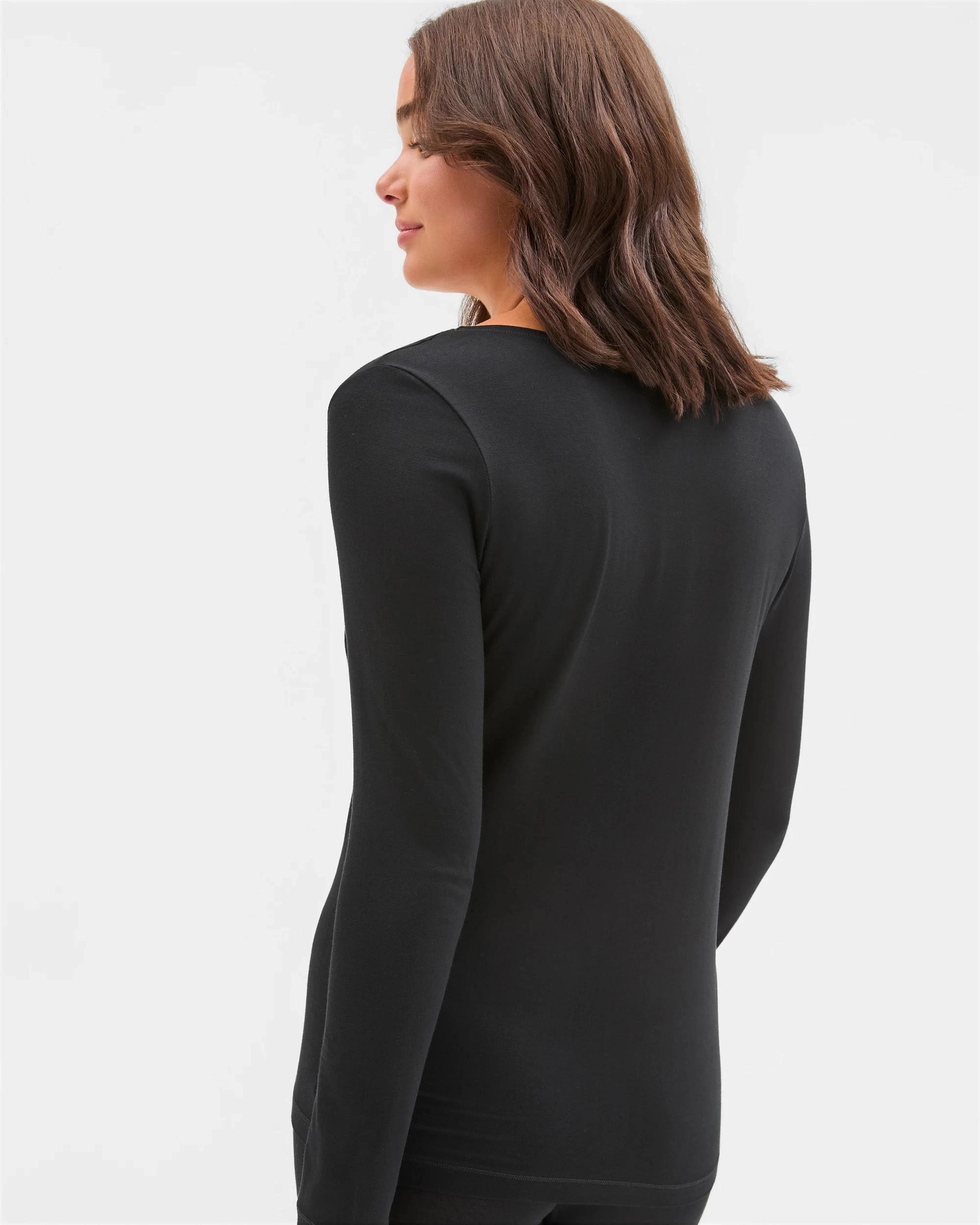 4 Target Woman Bamboo Base Layer Long Sleeve Thermal Top BLACK, 4 of 5