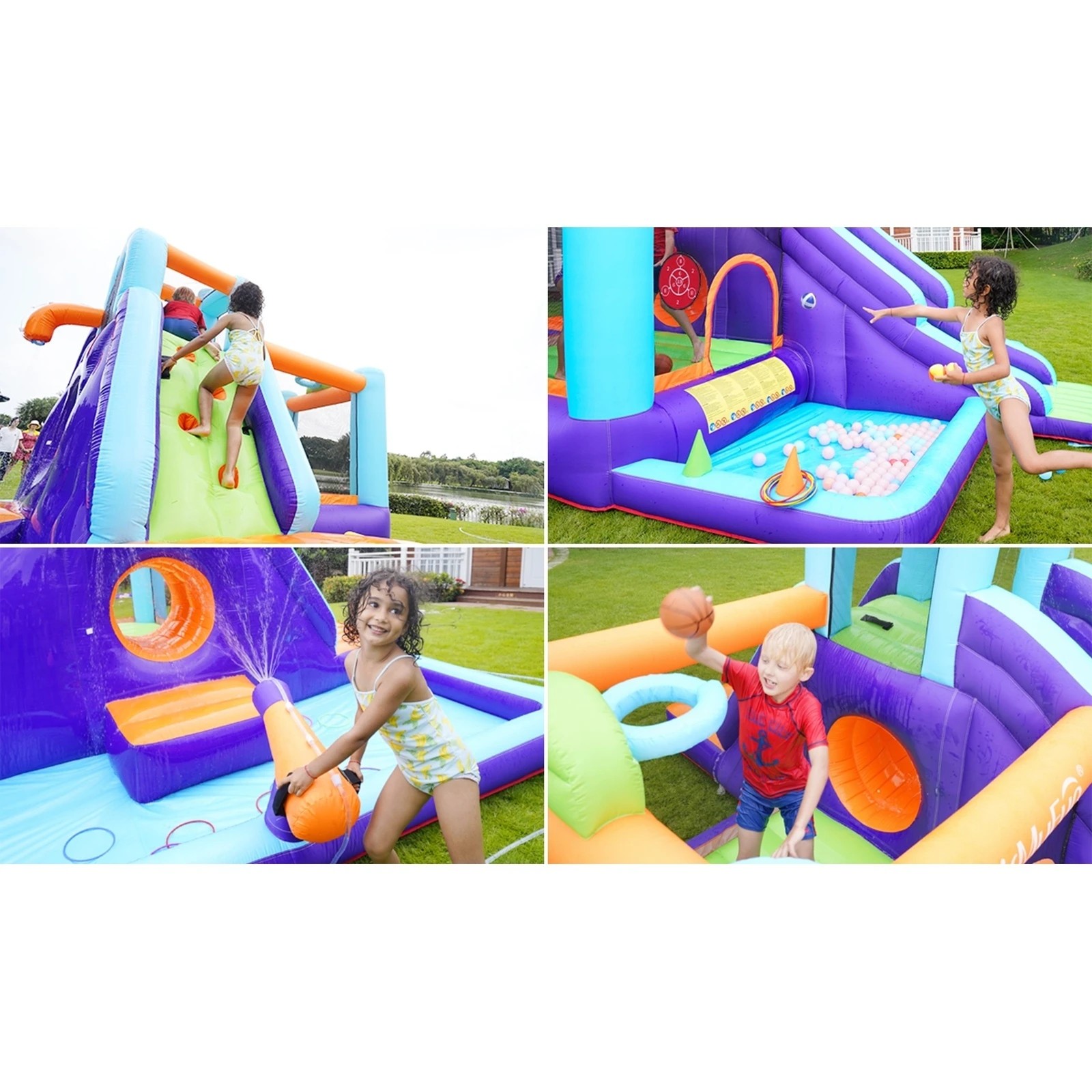 5 Airmyfun 11 Play Zones Inflatable Water Slide Trampoline Bounce House Splash
 - Multi, 5 of 8