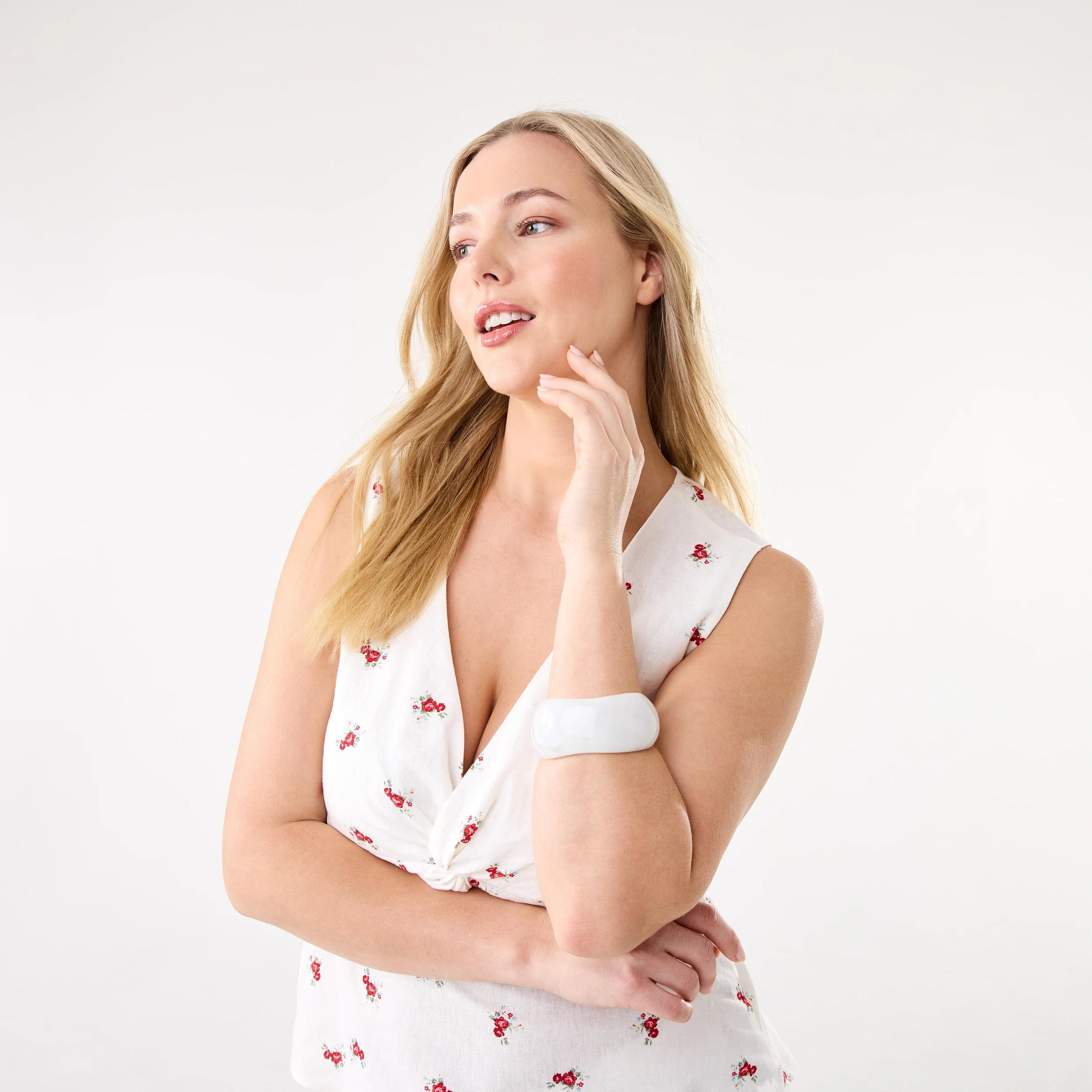 4 Chunky Bangle - White White, 4 of 6