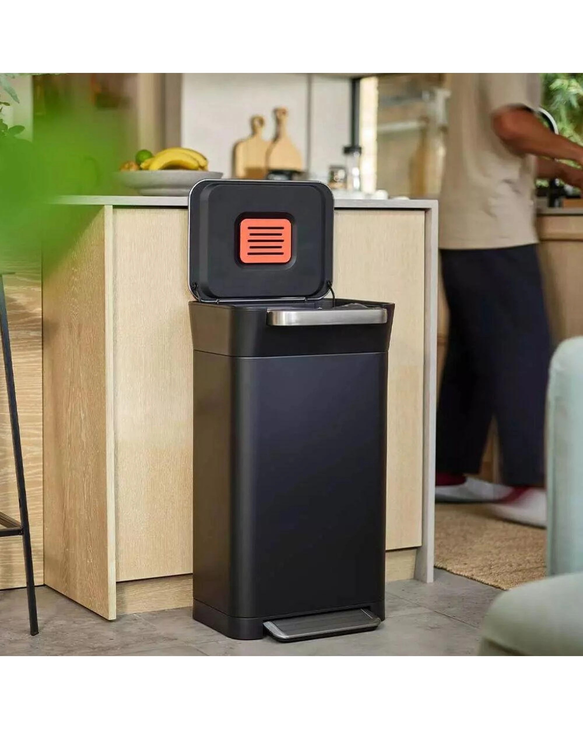 3 Joseph Joseph Titan Trash Compactor 30L Bin Carbon Black, 3 of 7