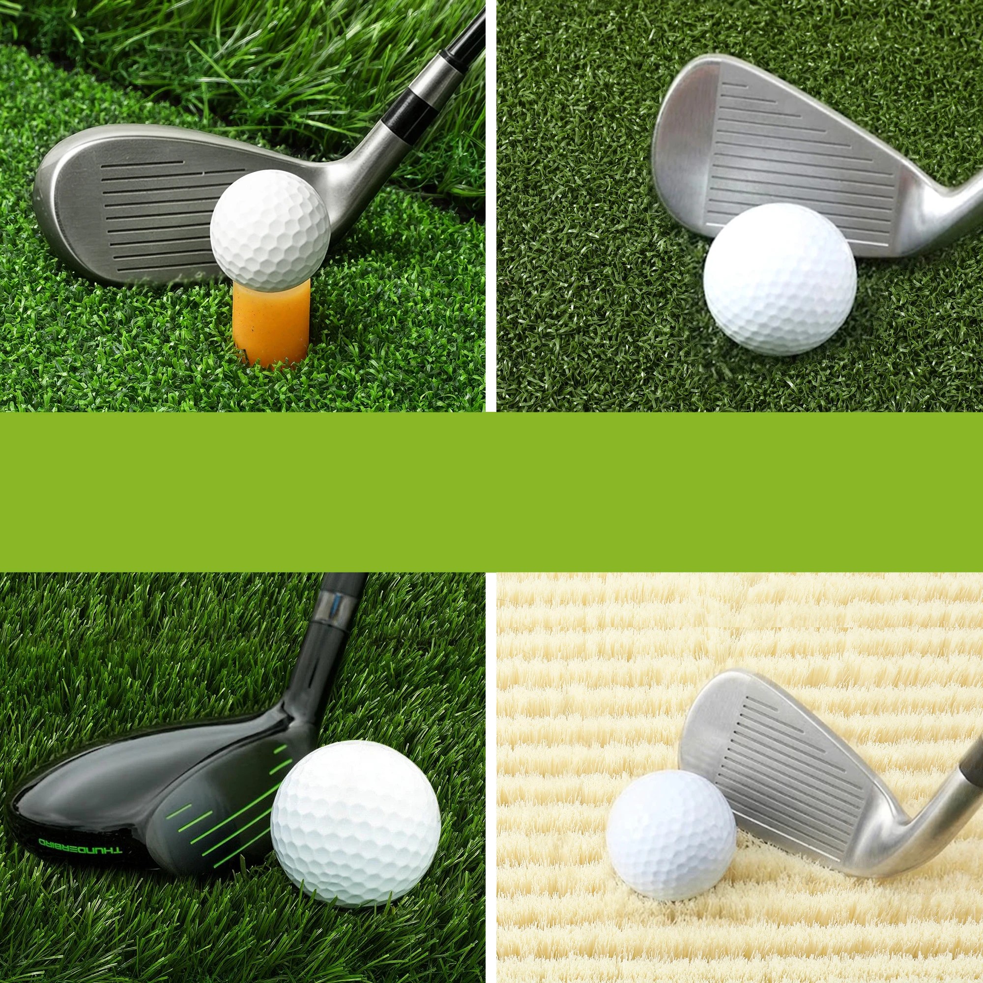 6 Everfit Golf Hitting Mat Practice Turf 4 in 1 Foldable Training Aid Backyard - Green, 6 of 8