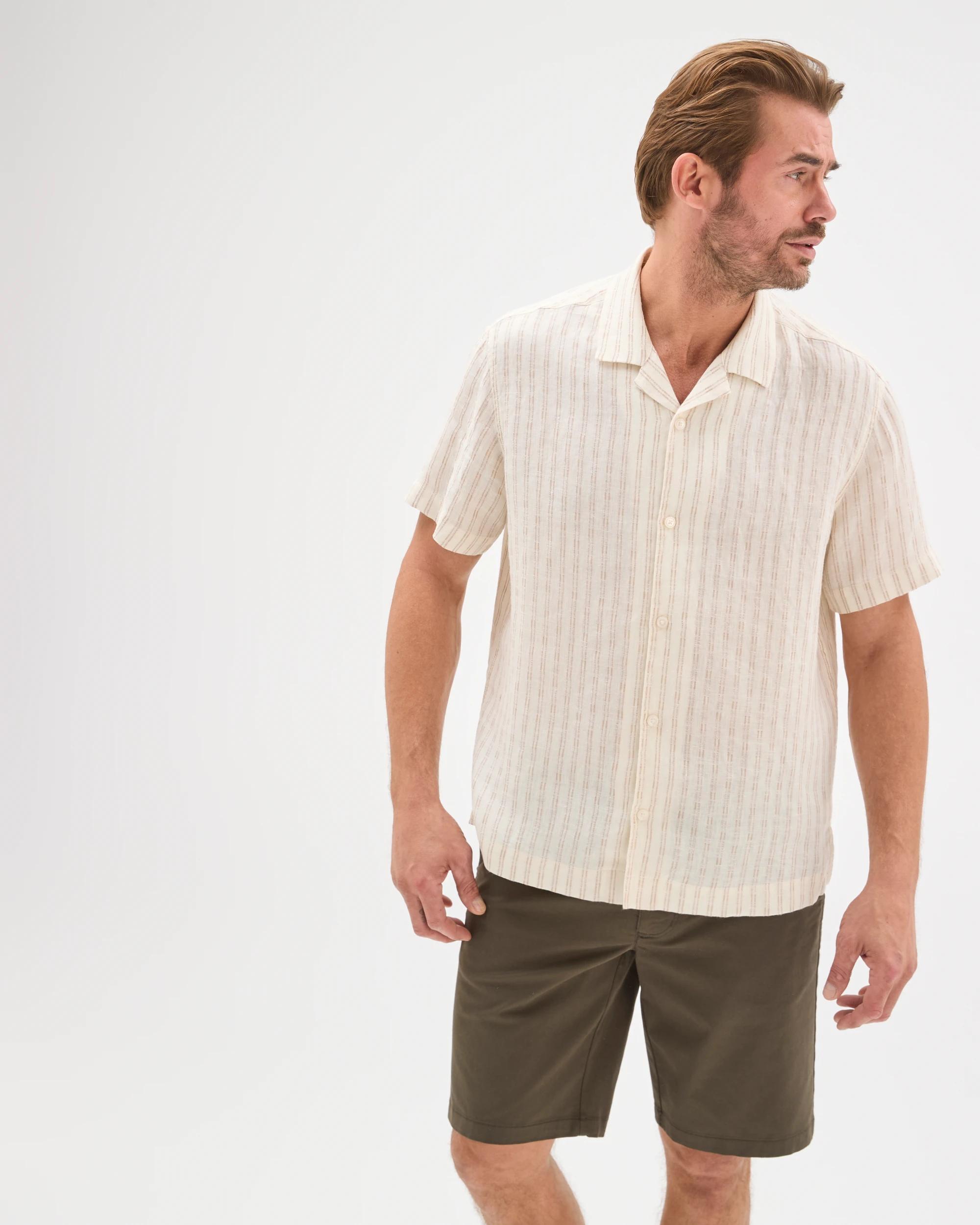 2 Target Man Revere European Linen Shirt NEUTRAL STRIPE, 2 of 7