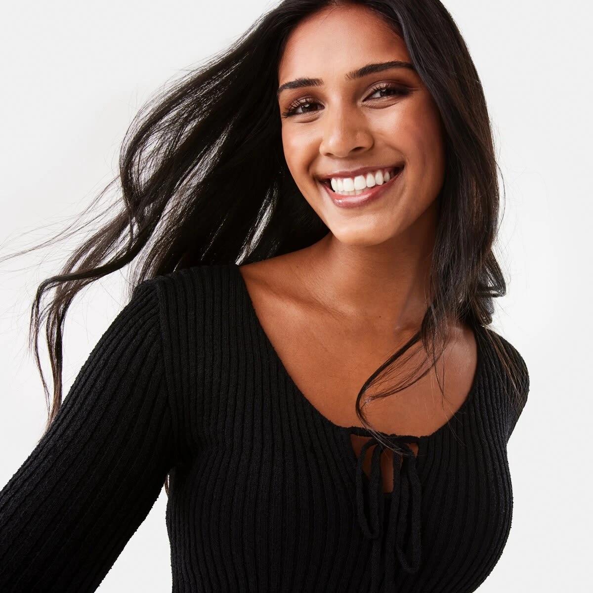 7 Lace Up Crop Jumper Black, 7 of 8